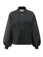 YAYA YAYA - Fleece Bomber Jacket With Nylon Sleeves