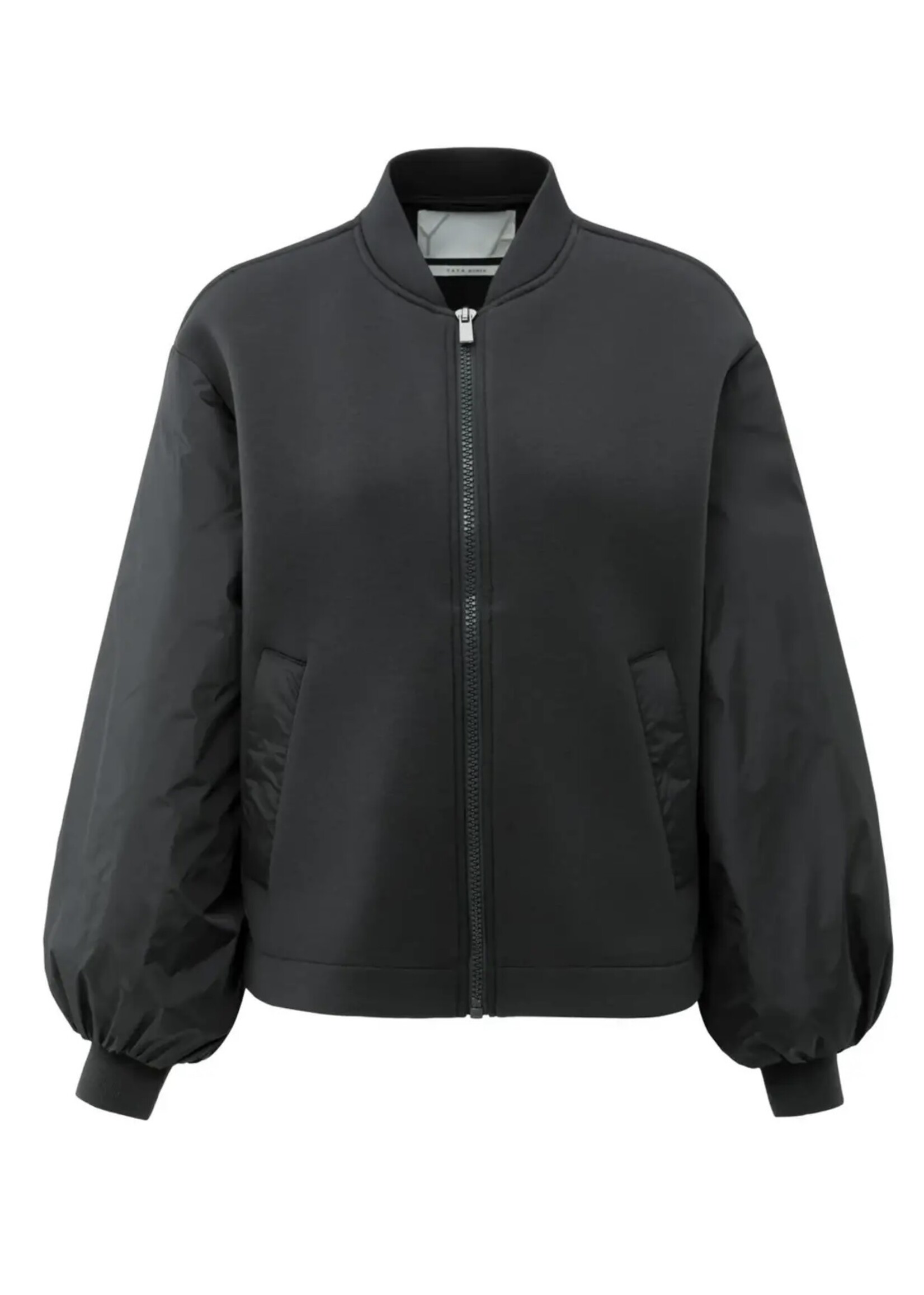 YAYA YAYA - Fleece Bomber Jacket With Nylon Sleeves