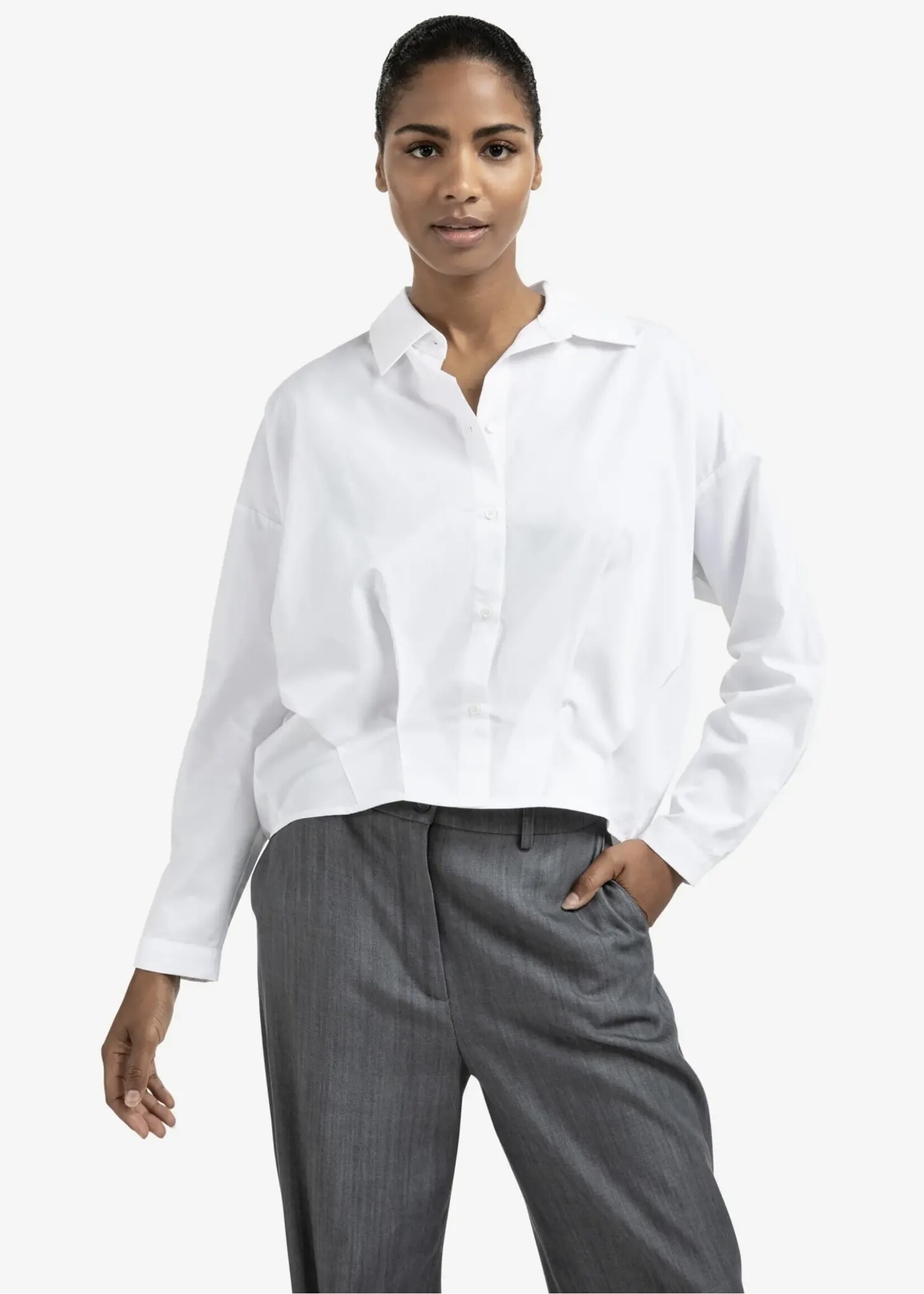 YAYA YAYA - Poplin Blouse With Front Pleat