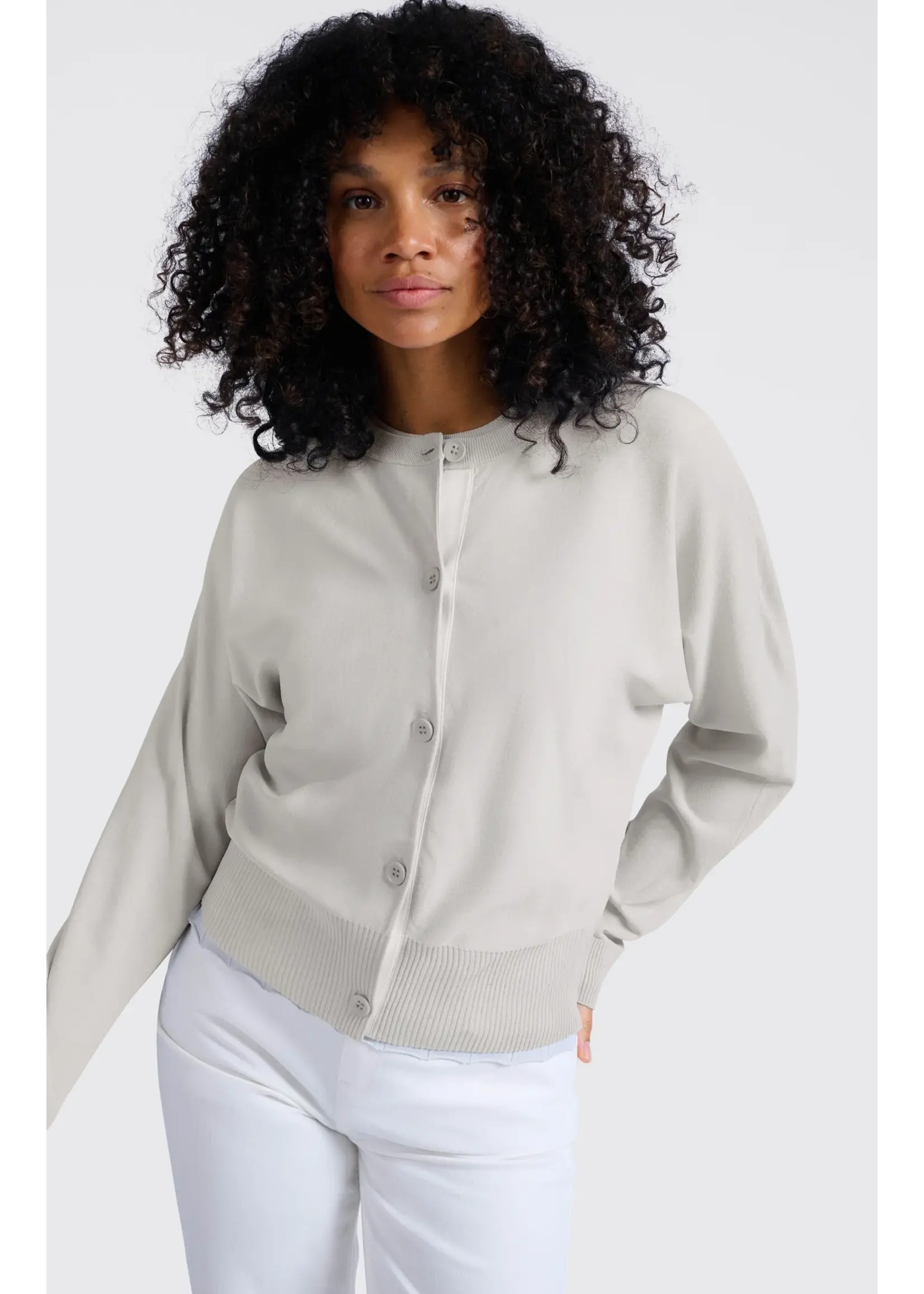 YAYA YAYA - Batwing Cardigan With Contrast Details