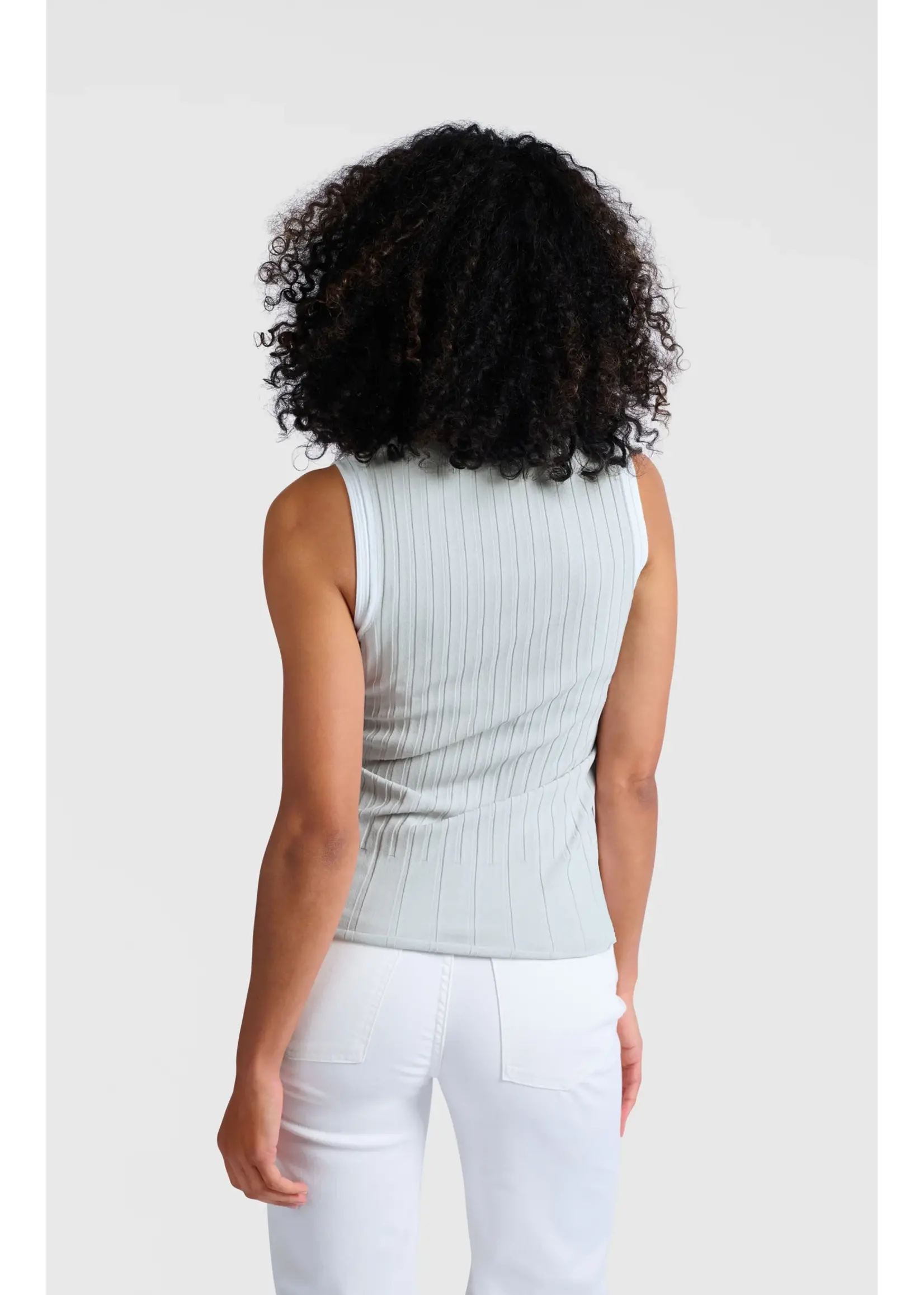 YAYA YAYA - Rib Knitted Tanktop With Contrast Detail