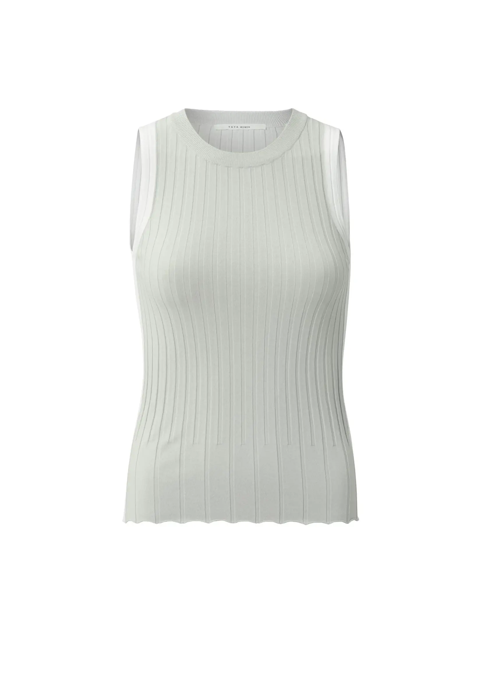 YAYA YAYA - Rib Knitted Tanktop With Contrast Detail