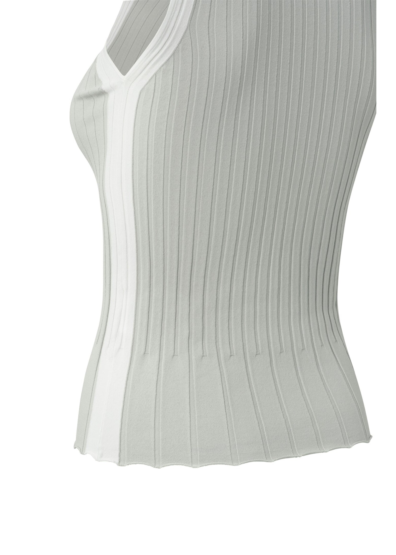 YAYA YAYA - Rib Knitted Tanktop With Contrast Detail