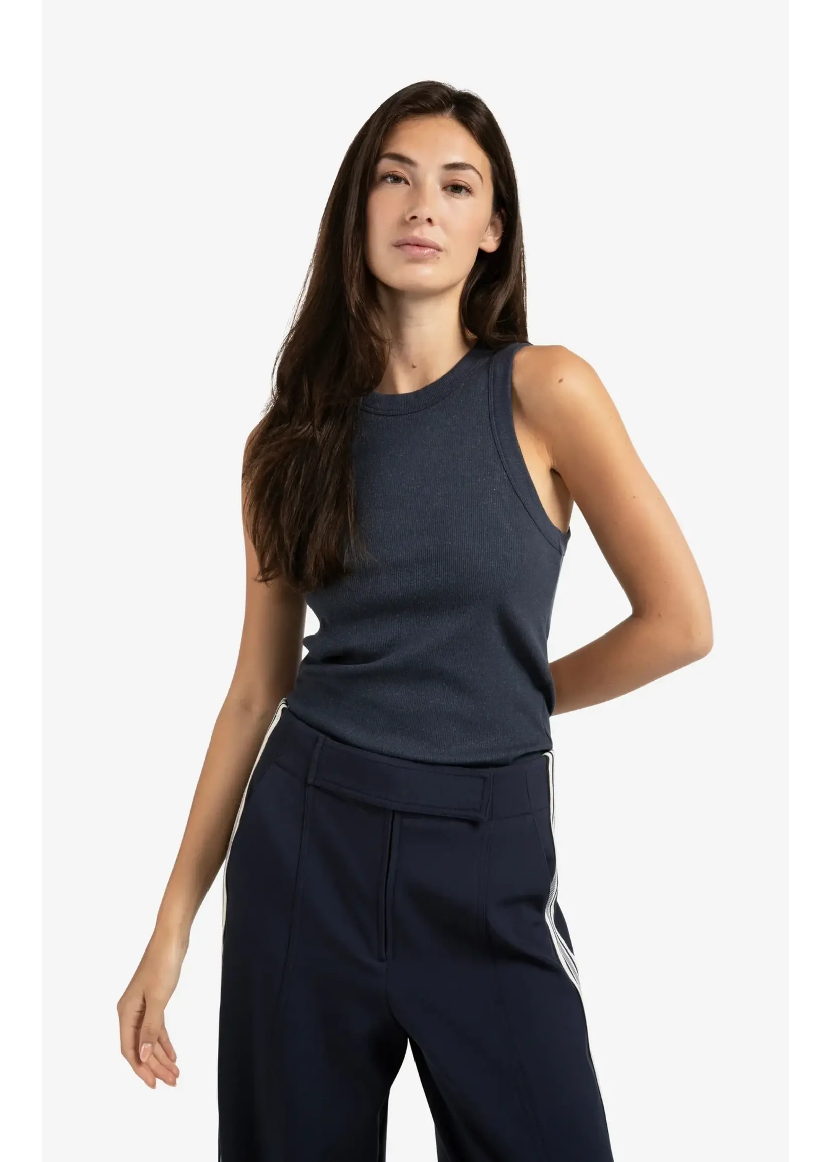 YAYA Yaya - Rib Singlet with Metallic Coat