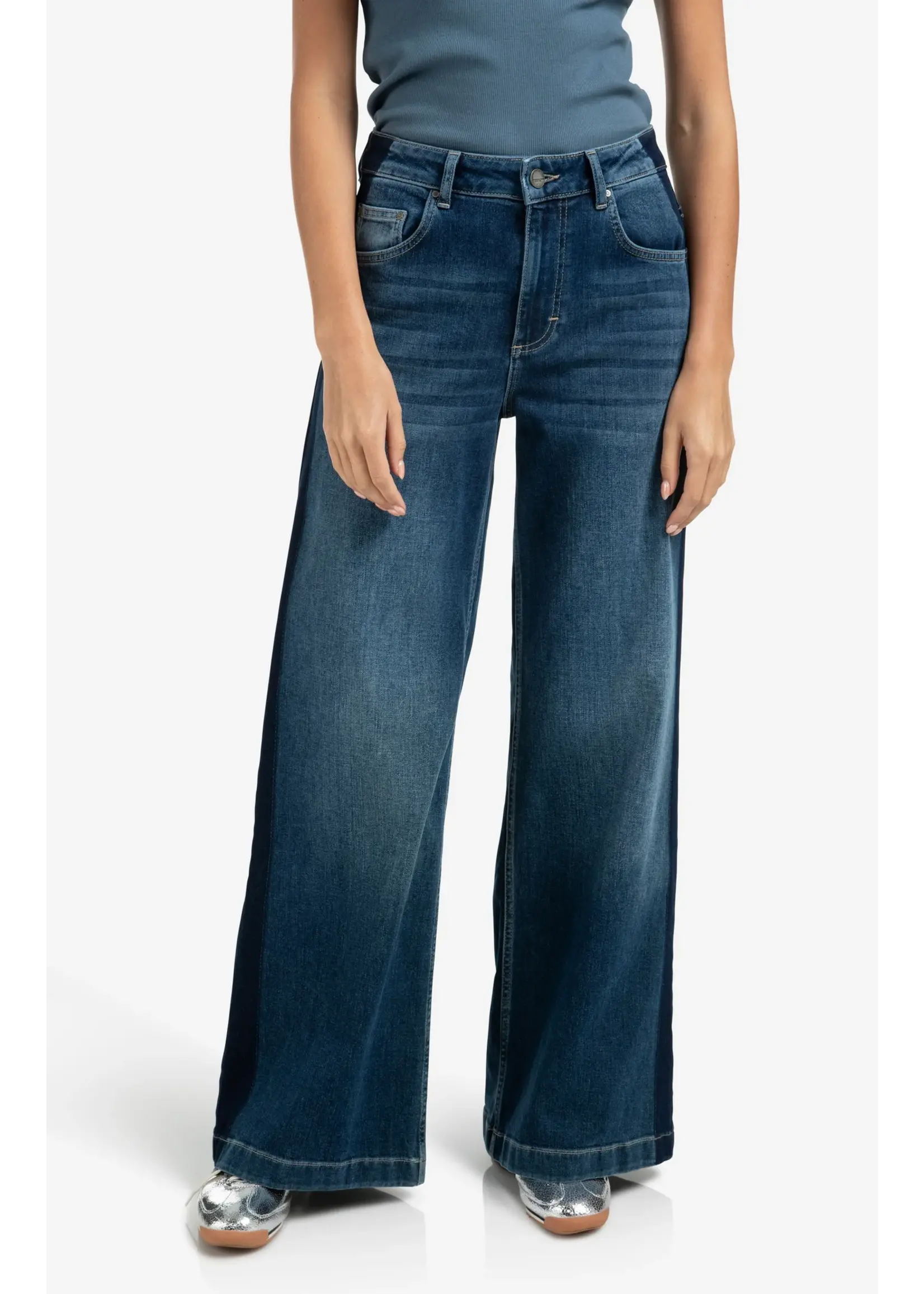 YAYA Yaya - High Waist Wide Denim w tape