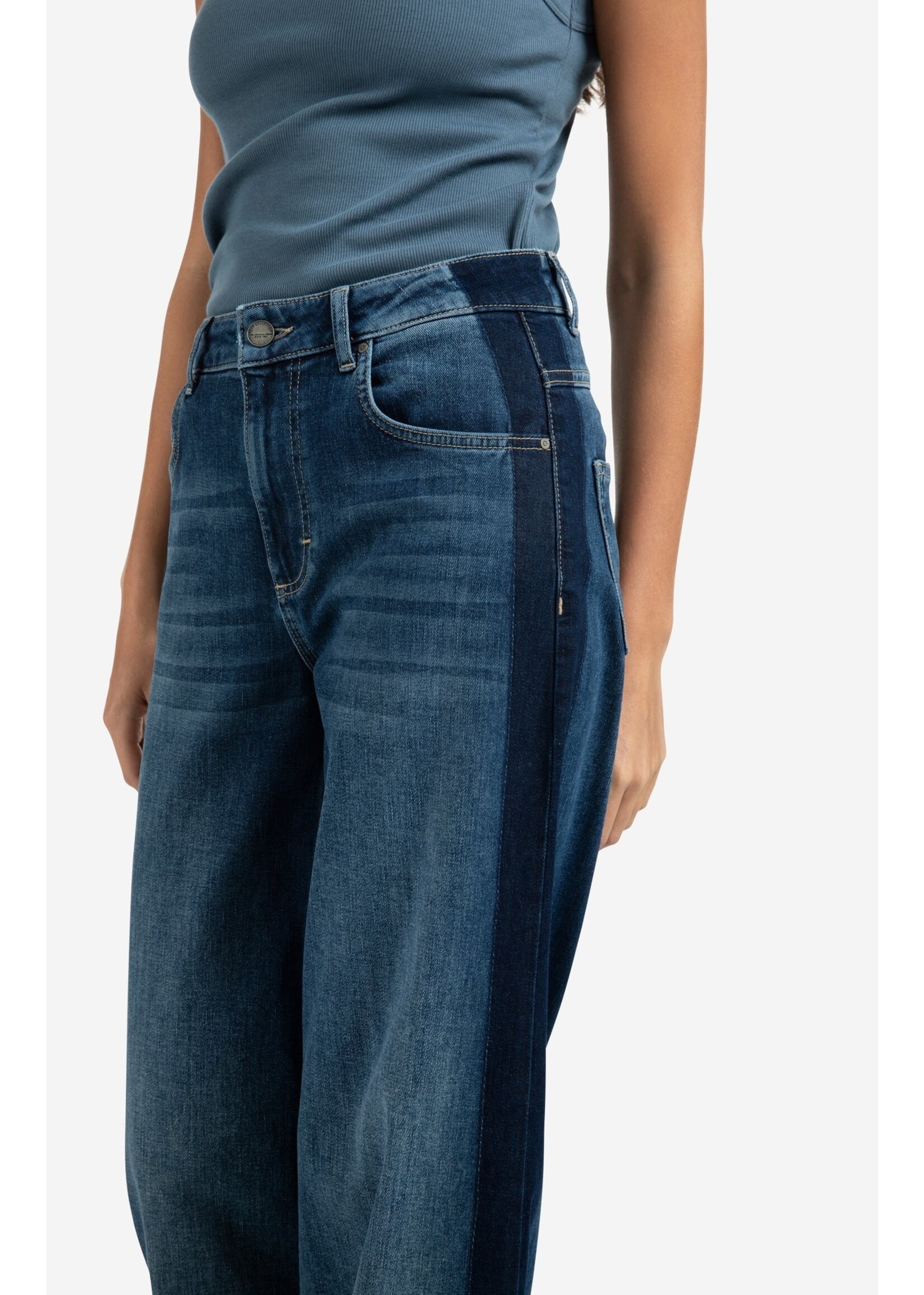 YAYA Yaya - High Waist Wide Denim w tape