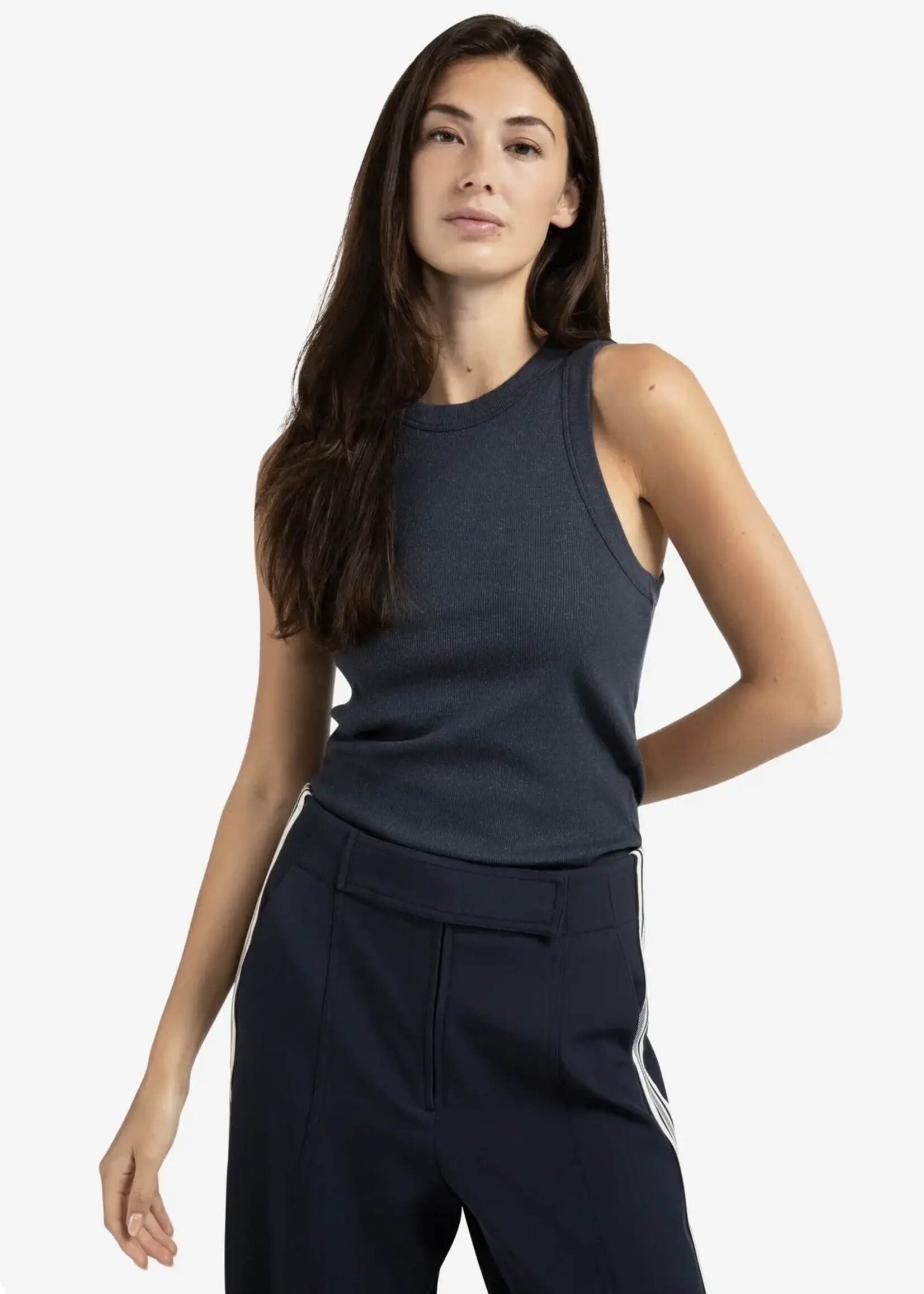 YAYA Yaya - Rib Singlet with Metallic Coat