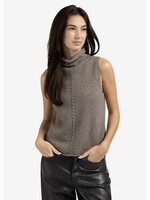 YAYA Yaya - Cable High Neck Sleeveless Sweater