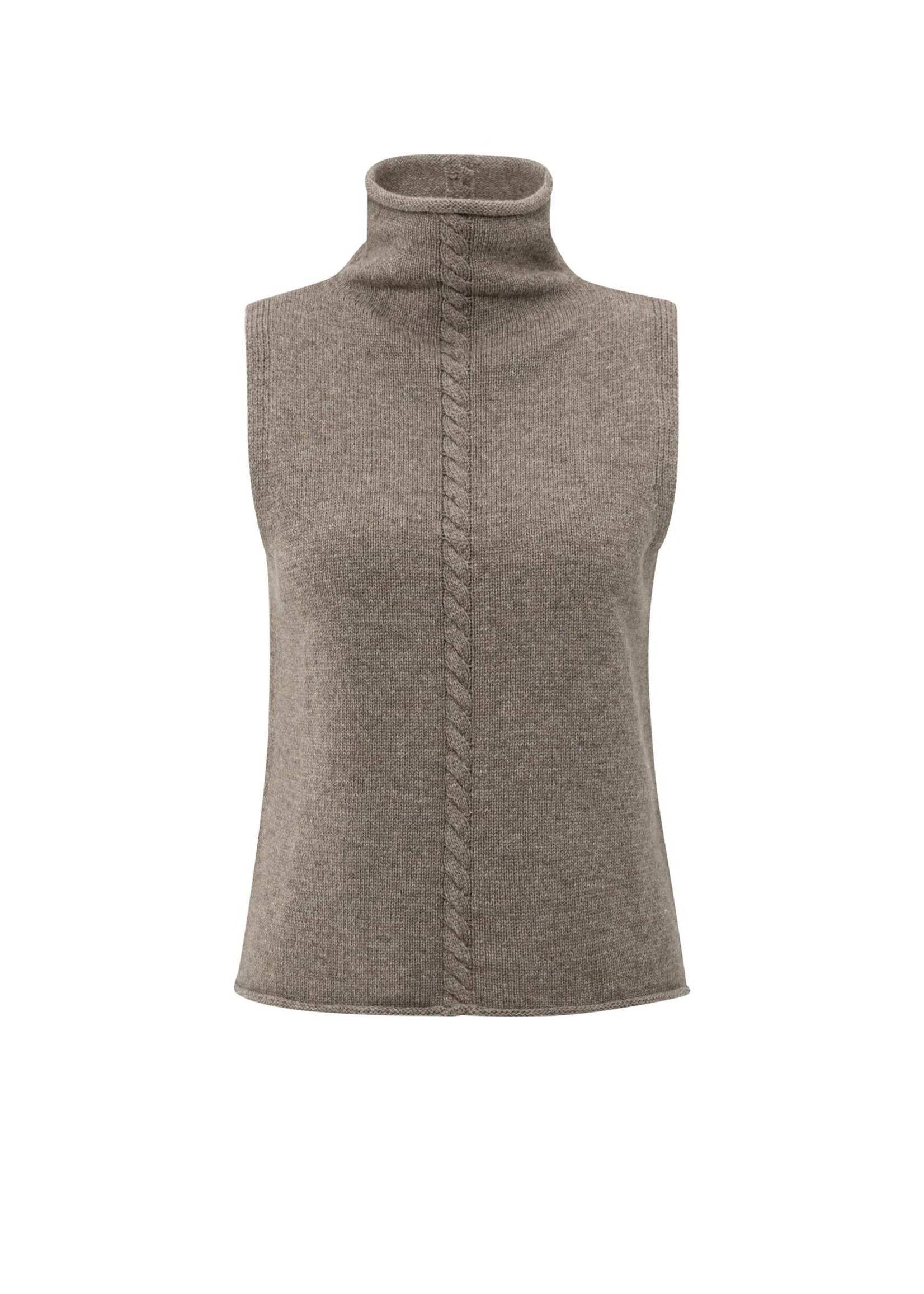 YAYA Yaya - Cable High Neck Sleeveless Sweater