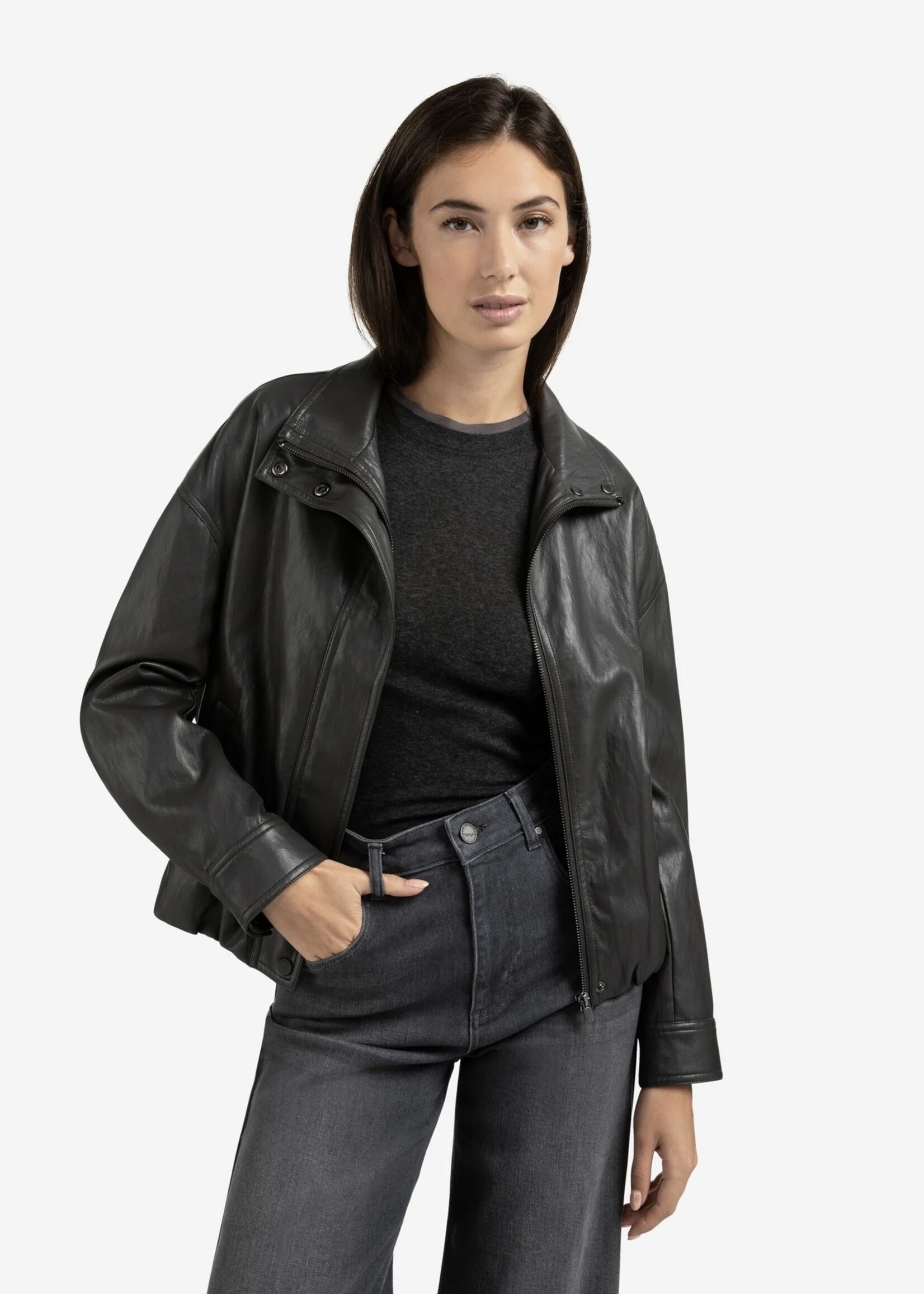 YAYA Yaya - Faux Leather Jacket With Elastic Hem