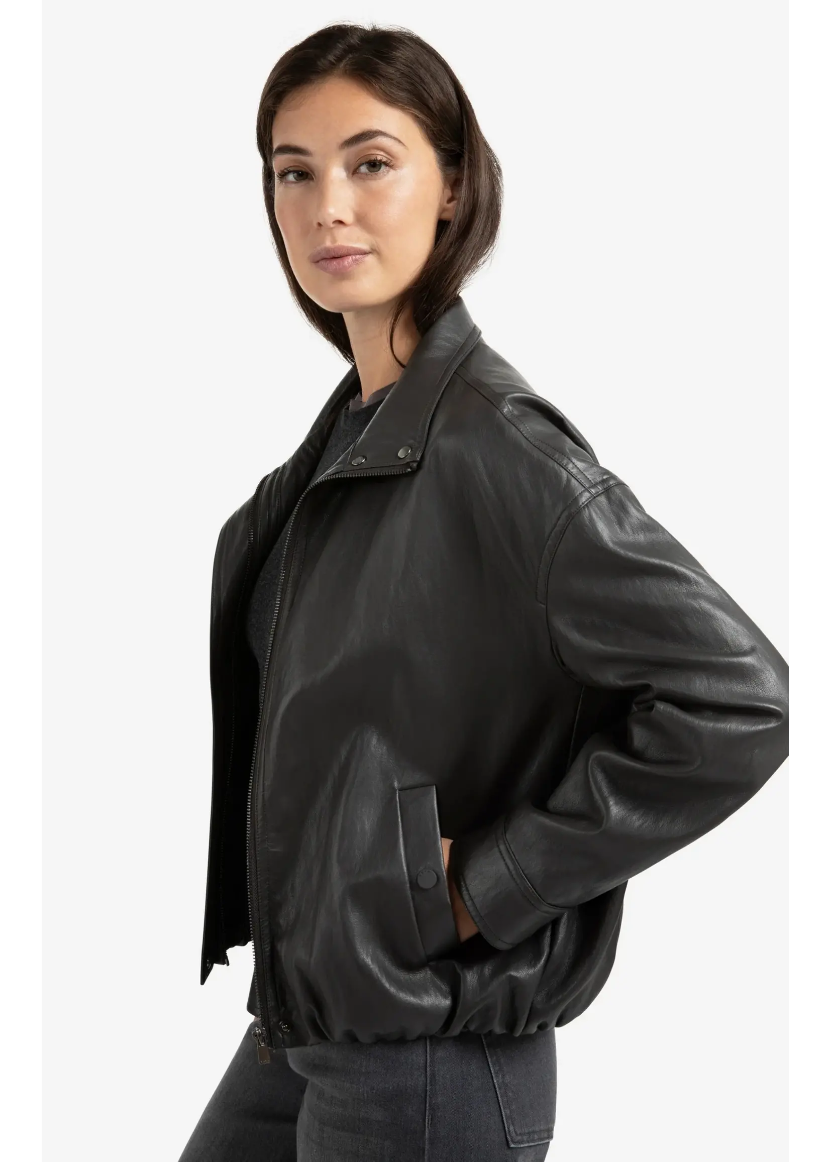 YAYA Yaya - Faux Leather Jacket With Elastic Hem