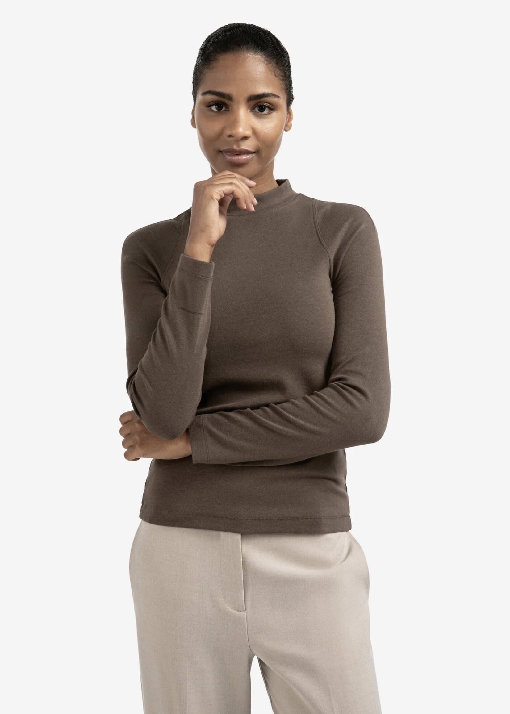 YAYA Yaya - Long Sleeve Mock Neck Top