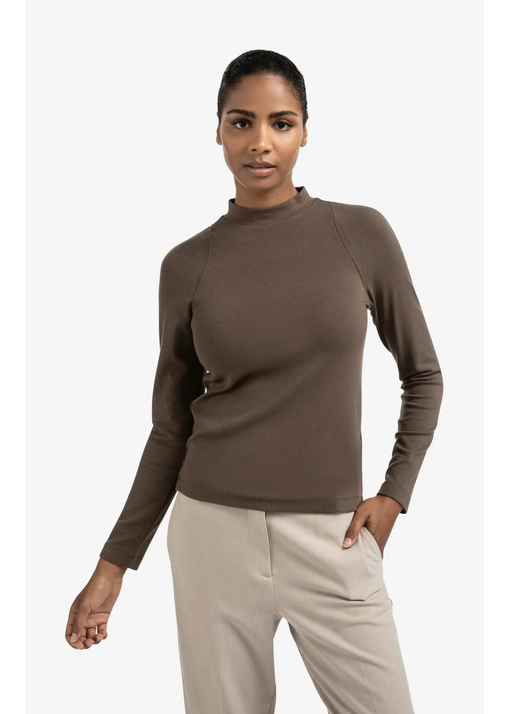 YAYA Yaya - Long Sleeve Mock Neck Top