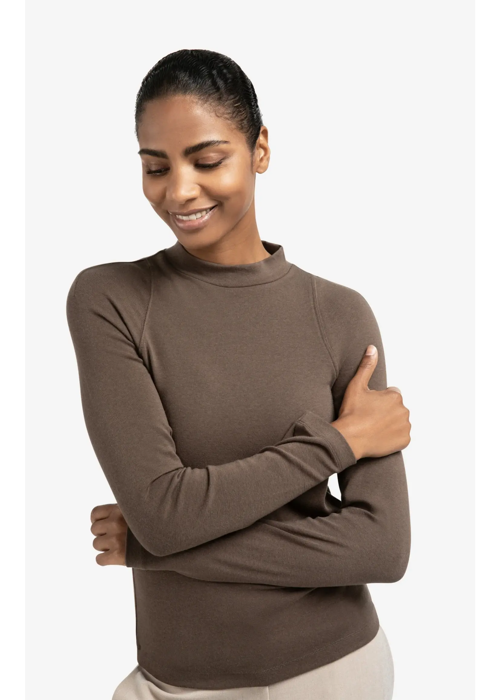 YAYA Yaya - Long Sleeve Mock Neck Top