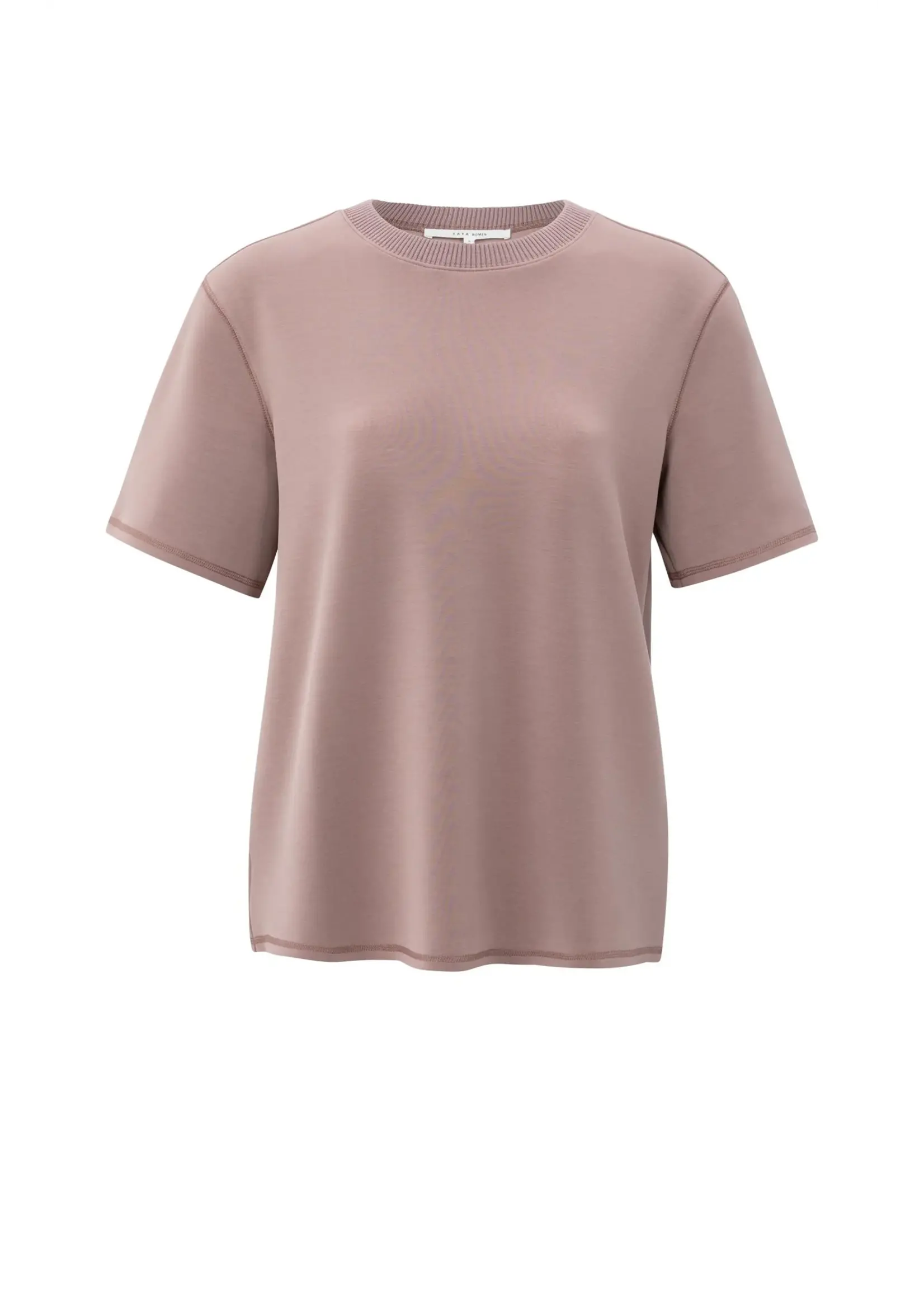 YAYA Yaya - Short Sleeve Sweatshirt With Ribbed Neckline
