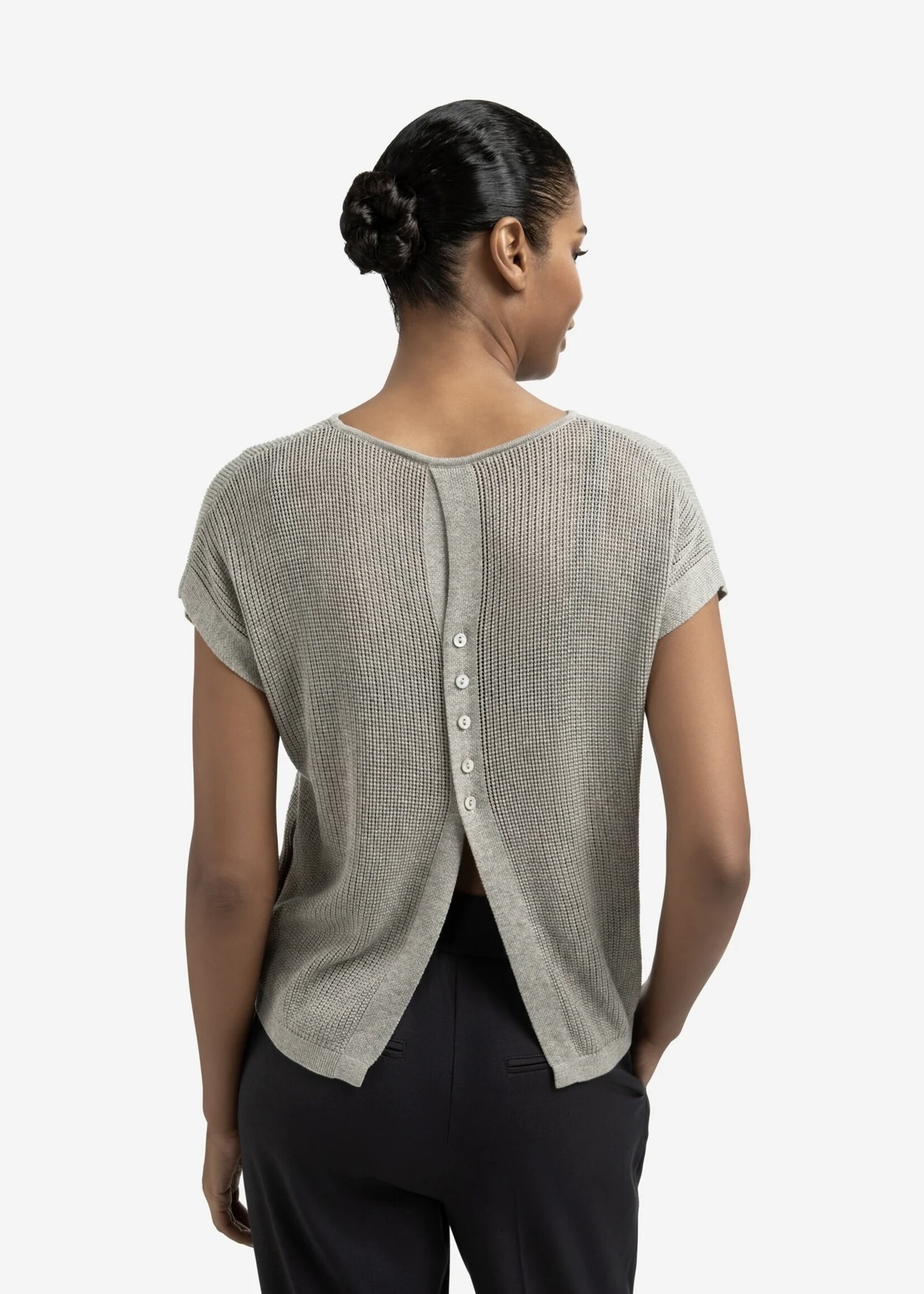 YAYA Yaya - Sleeveless Sweater With Back Button Detail