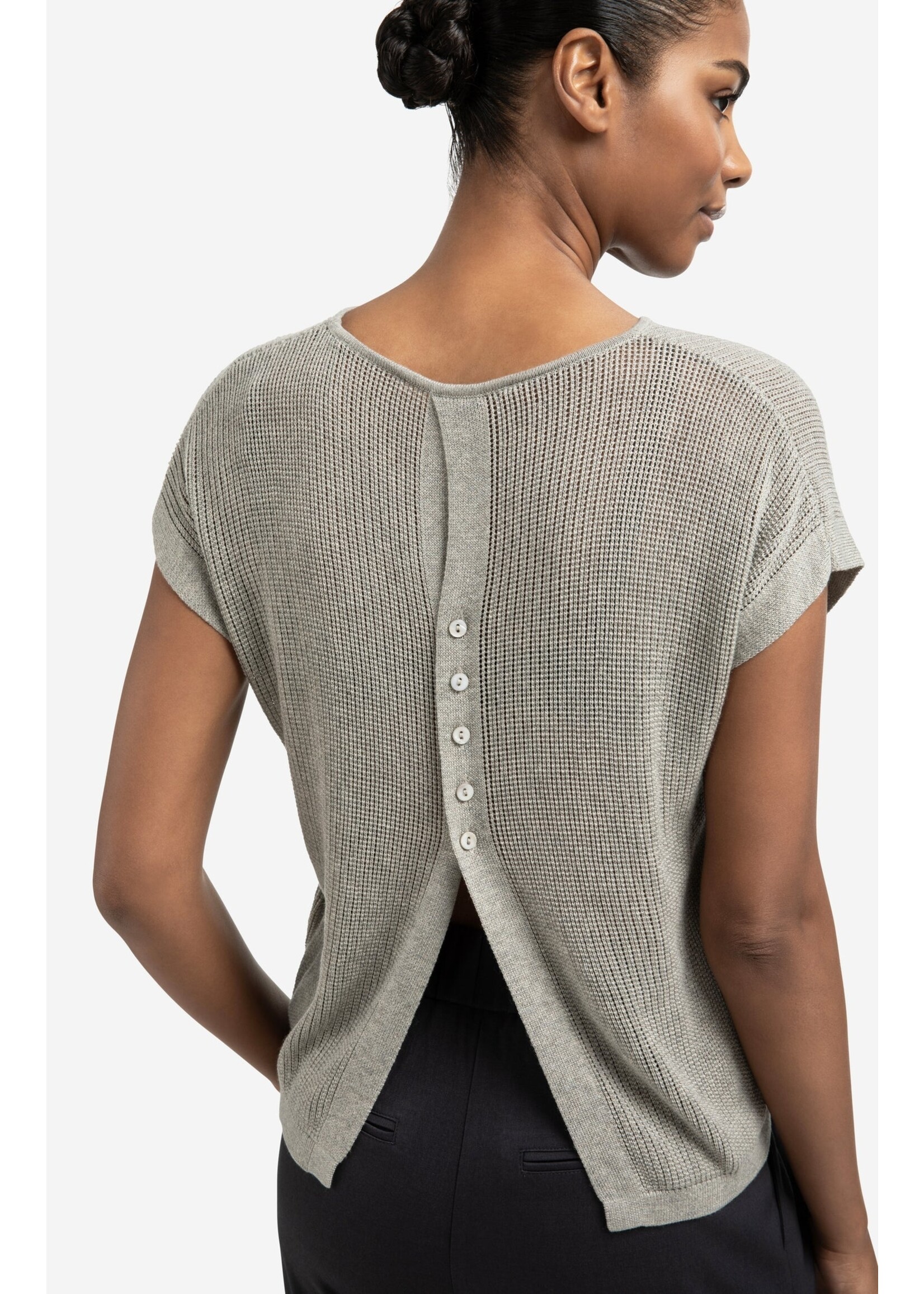 YAYA Yaya - Sleeveless Sweater With Back Button Detail