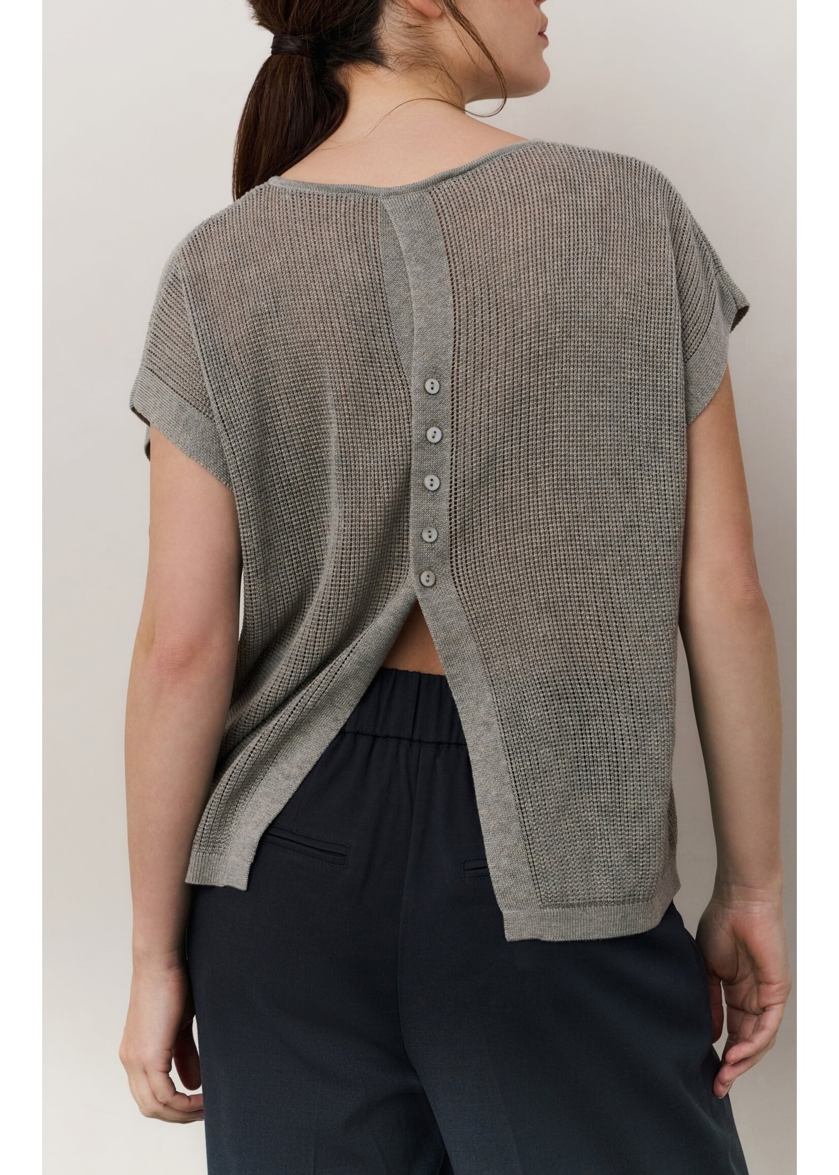 YAYA Yaya - Sleeveless Sweater With Back Button Detail