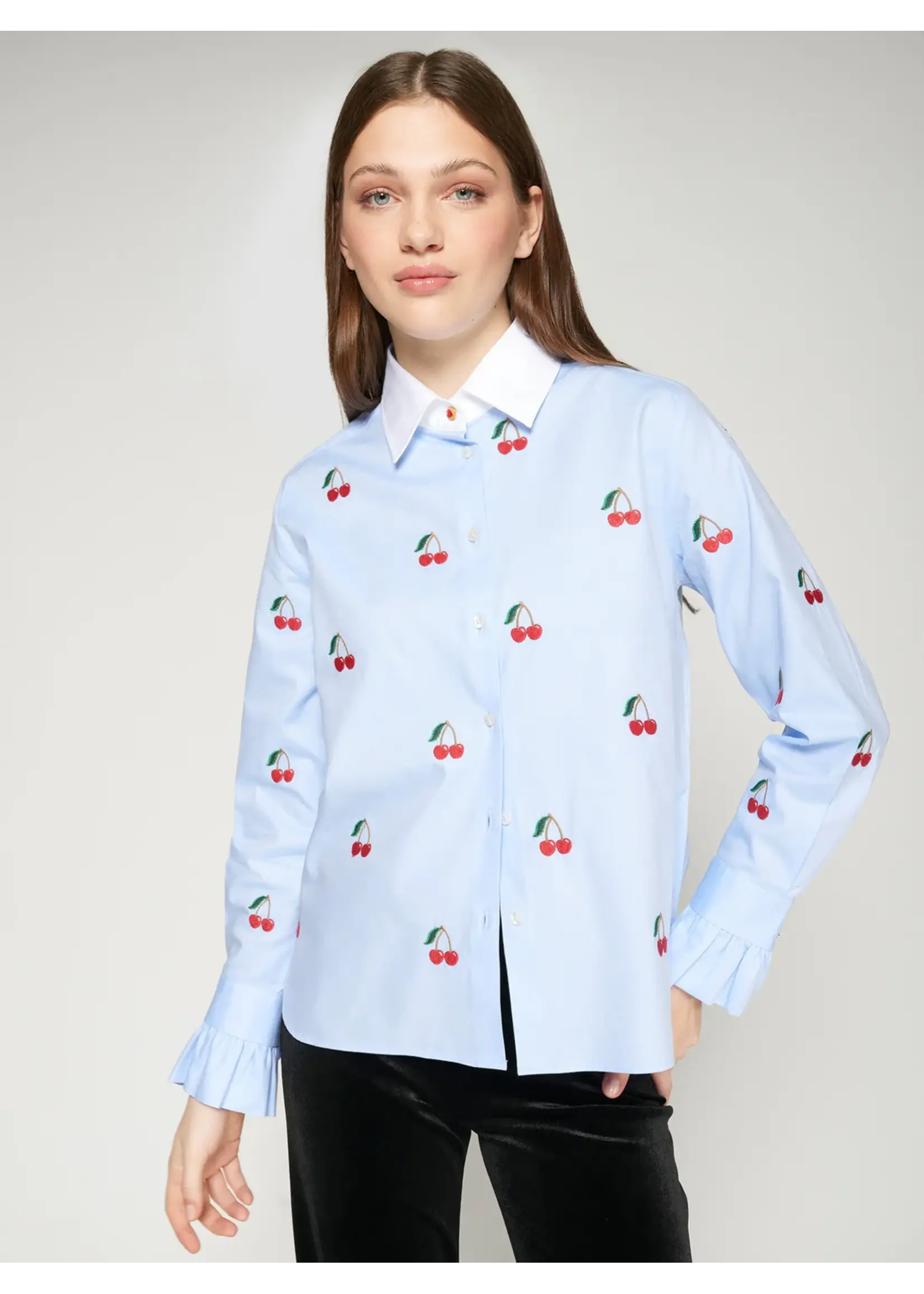 vilagallo Vilagallo - Alba Emb Cherry Shirt