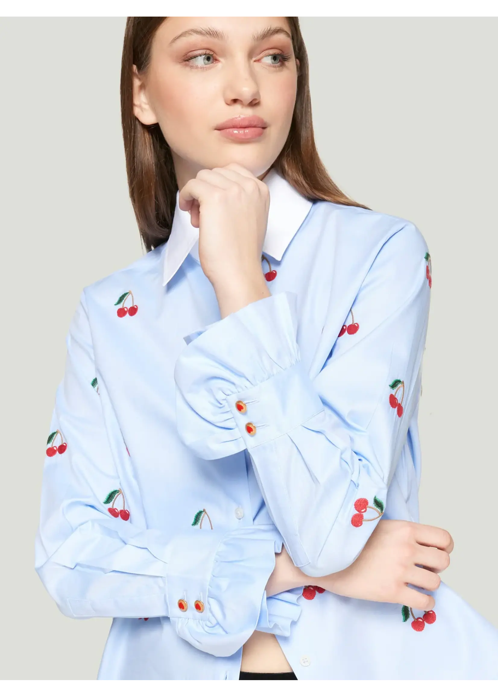 vilagallo Vilagallo - Alba Emb Cherry Shirt