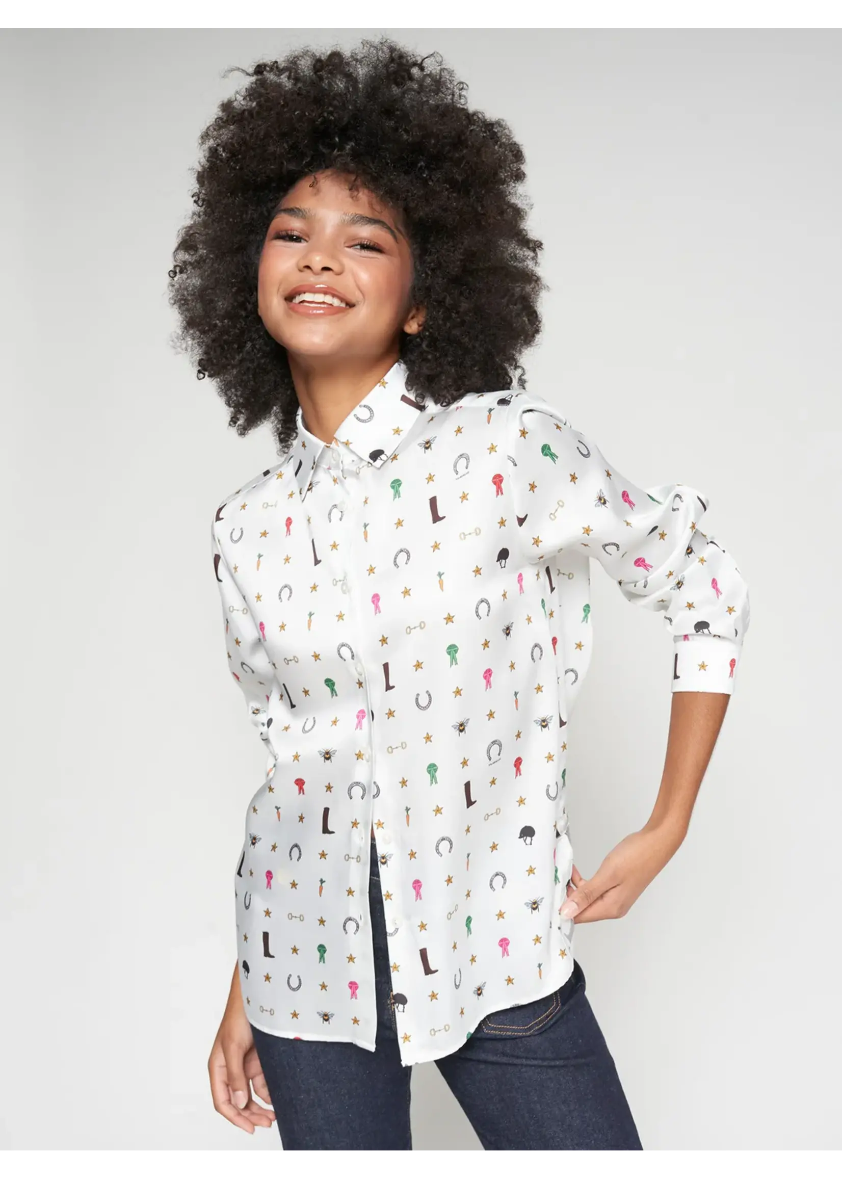 vilagallo Vilagallo - Tea Shirt with Equestrian Print