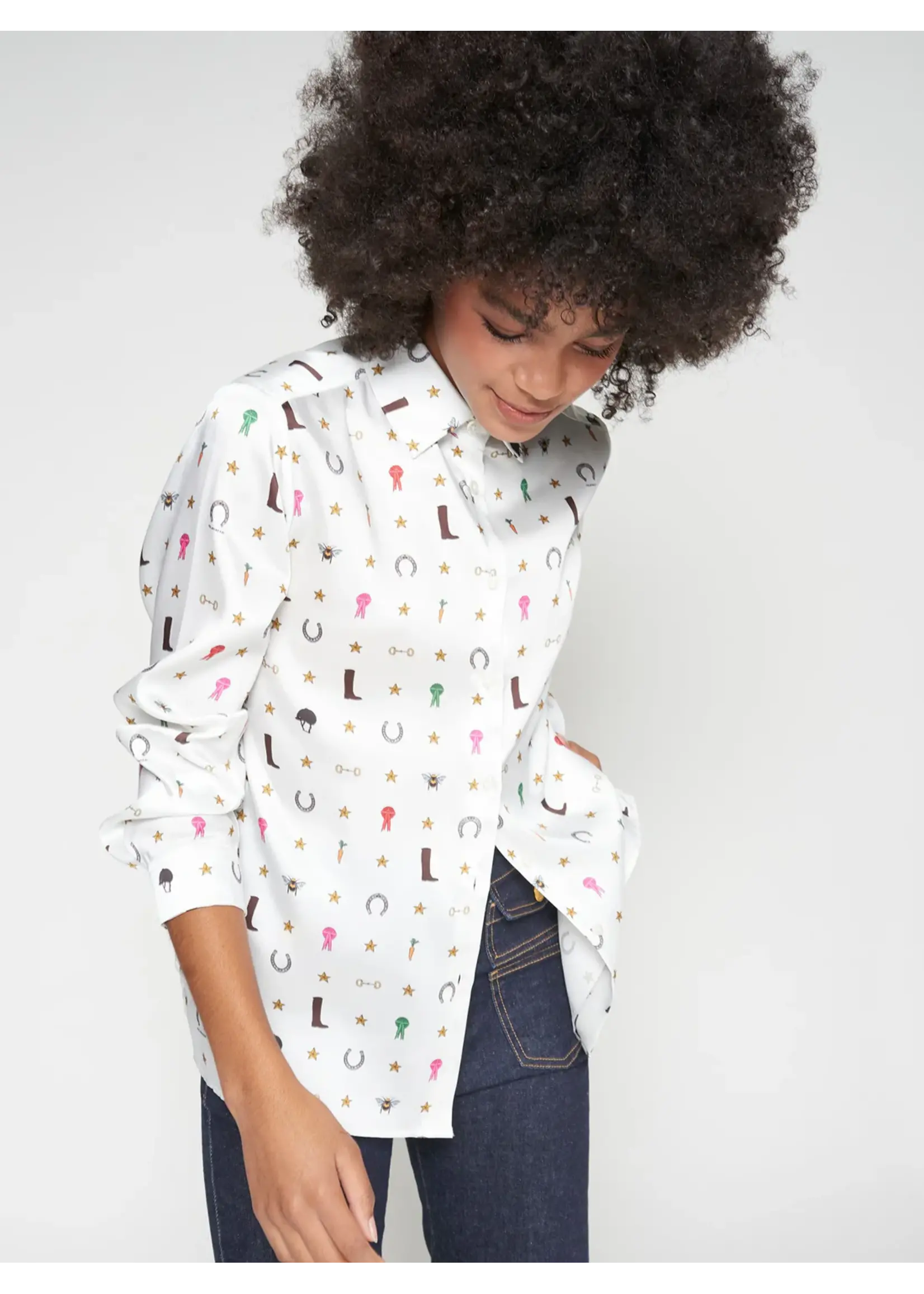vilagallo Vilagallo - Tea Shirt with Equestrian Print