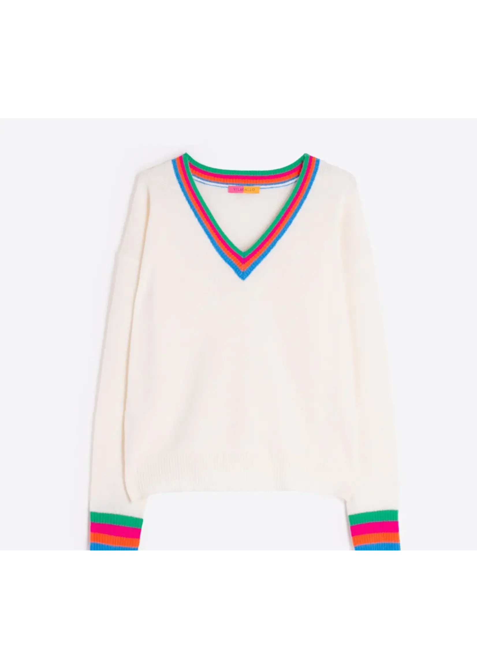 vilagallo Vilagallo - V-neck Ecru Sweater