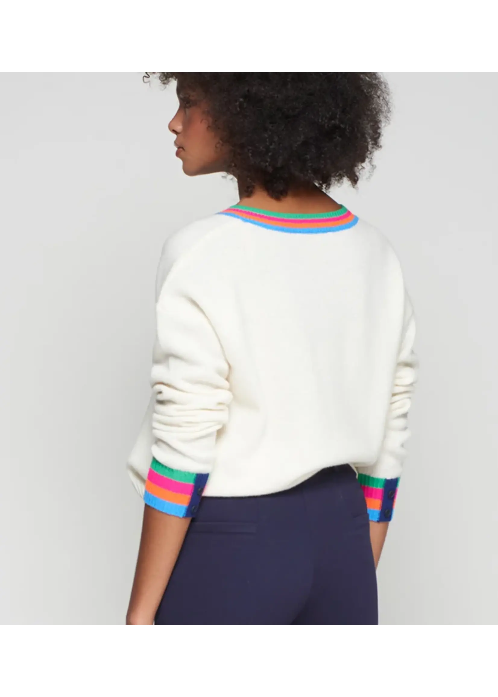 vilagallo Vilagallo - V-neck Ecru Sweater