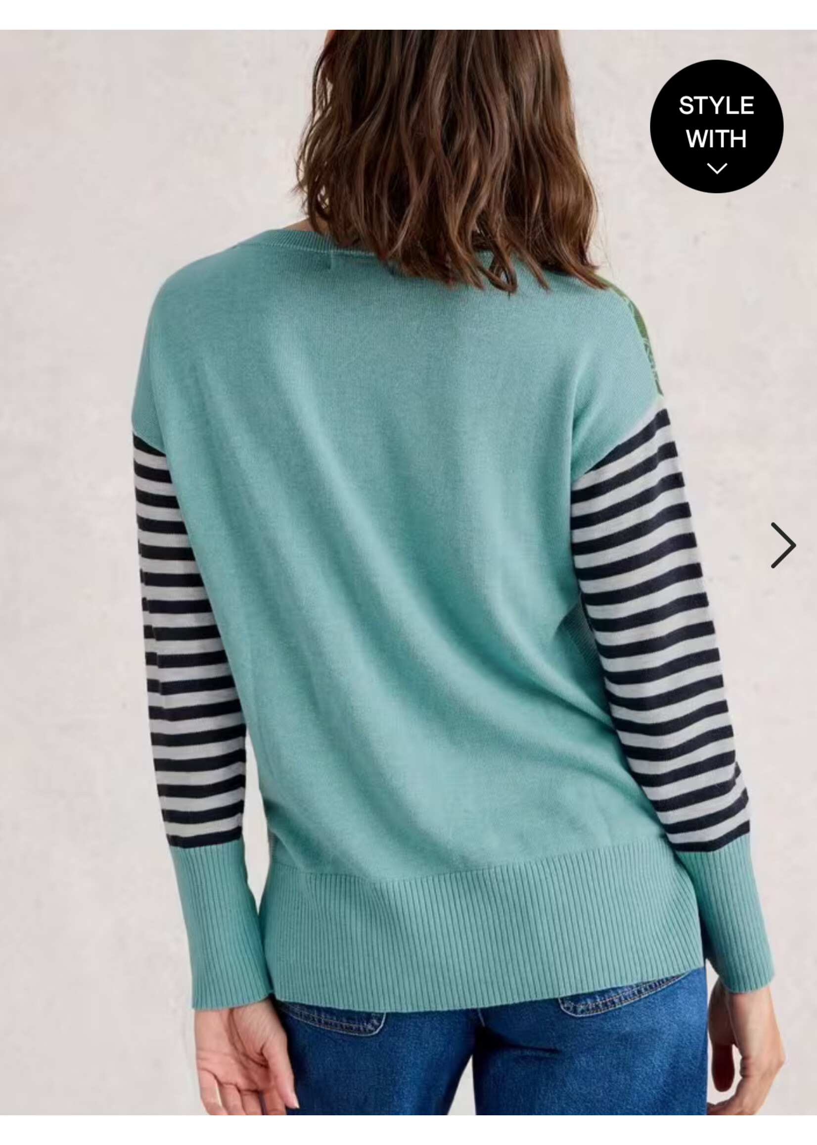 White Stuff Femme White Stuff - Olive Print Jumper