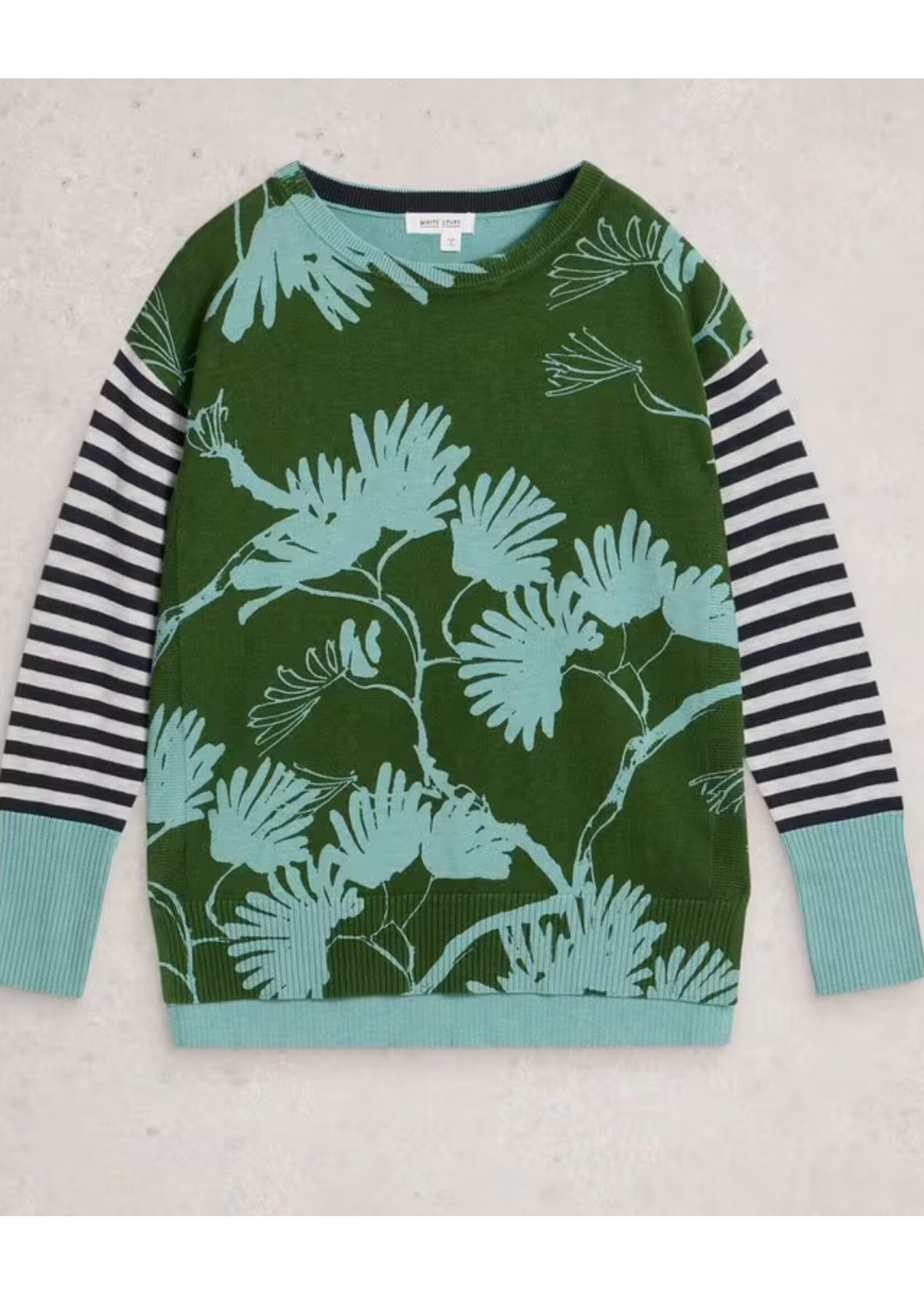 White Stuff Femme White Stuff - Olive Print Jumper