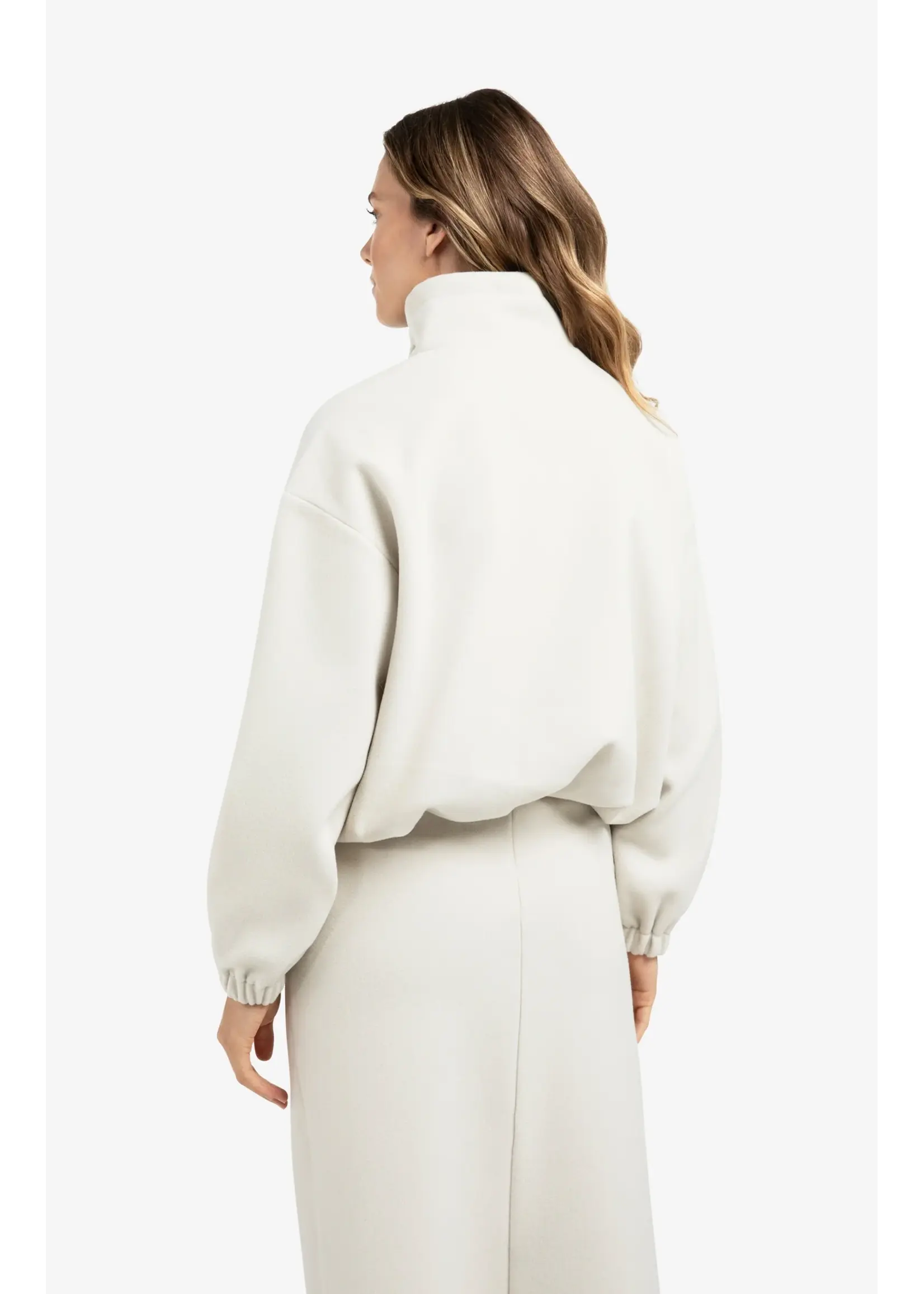 YAYA Yaya - Balloon Sweatshirt with zipper collar