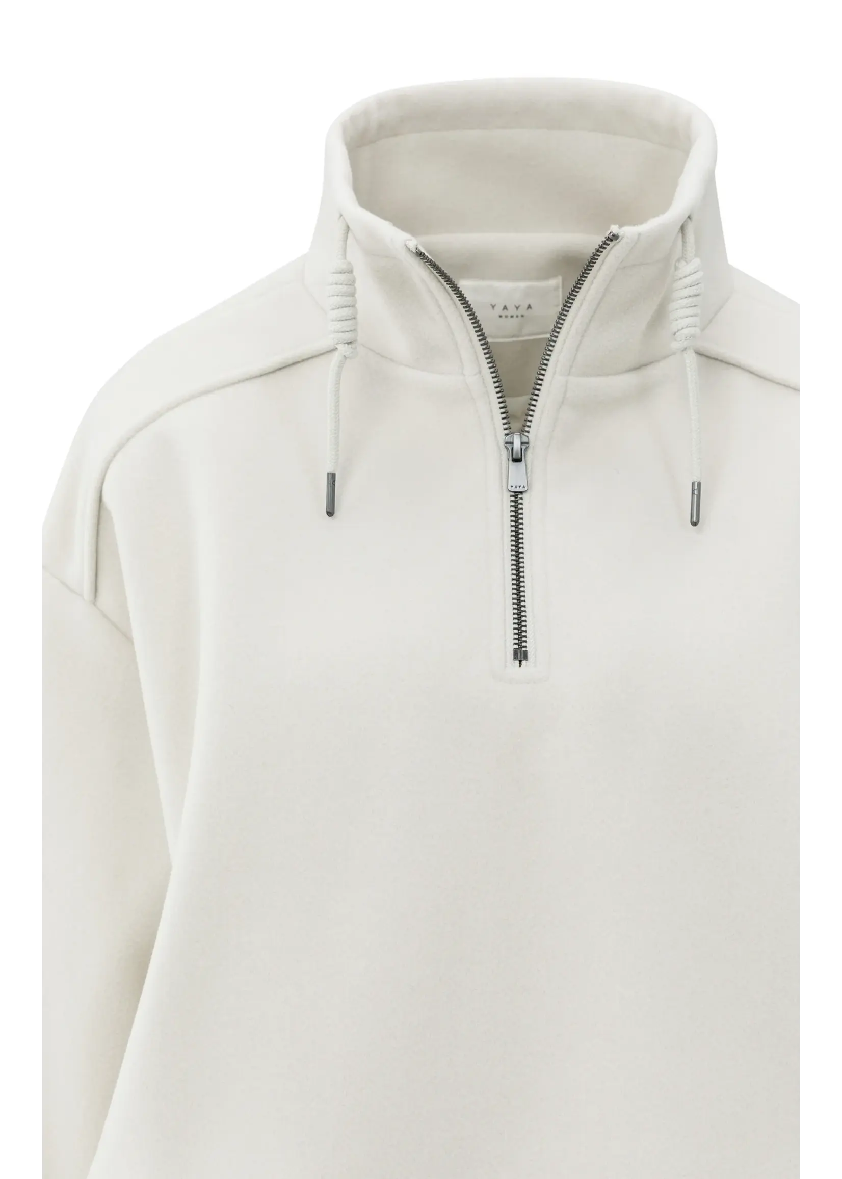 YAYA Yaya - Balloon Sweatshirt with zipper collar