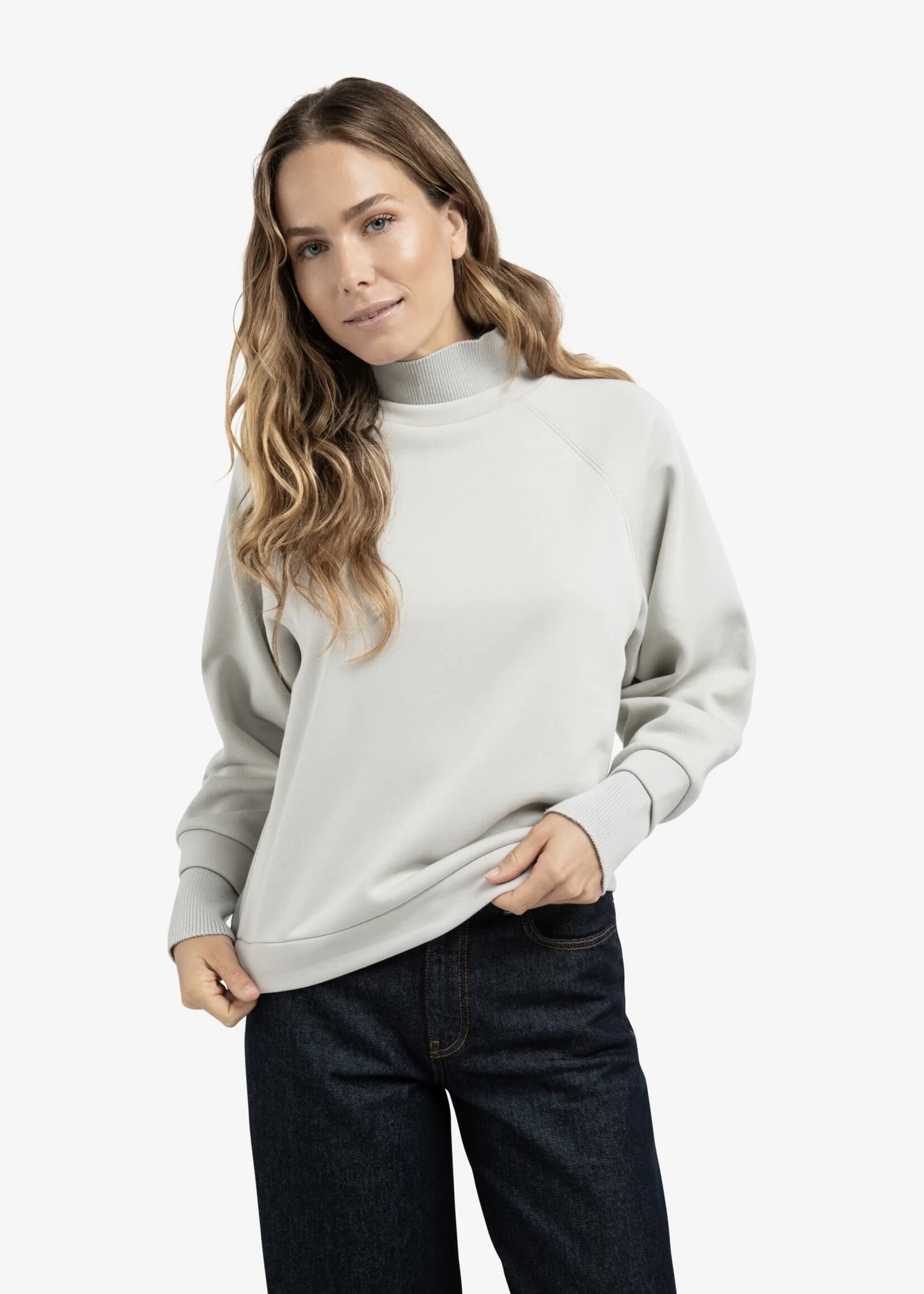 YAYA Yaya - Sweatshirt with Knitted cuffs and collar