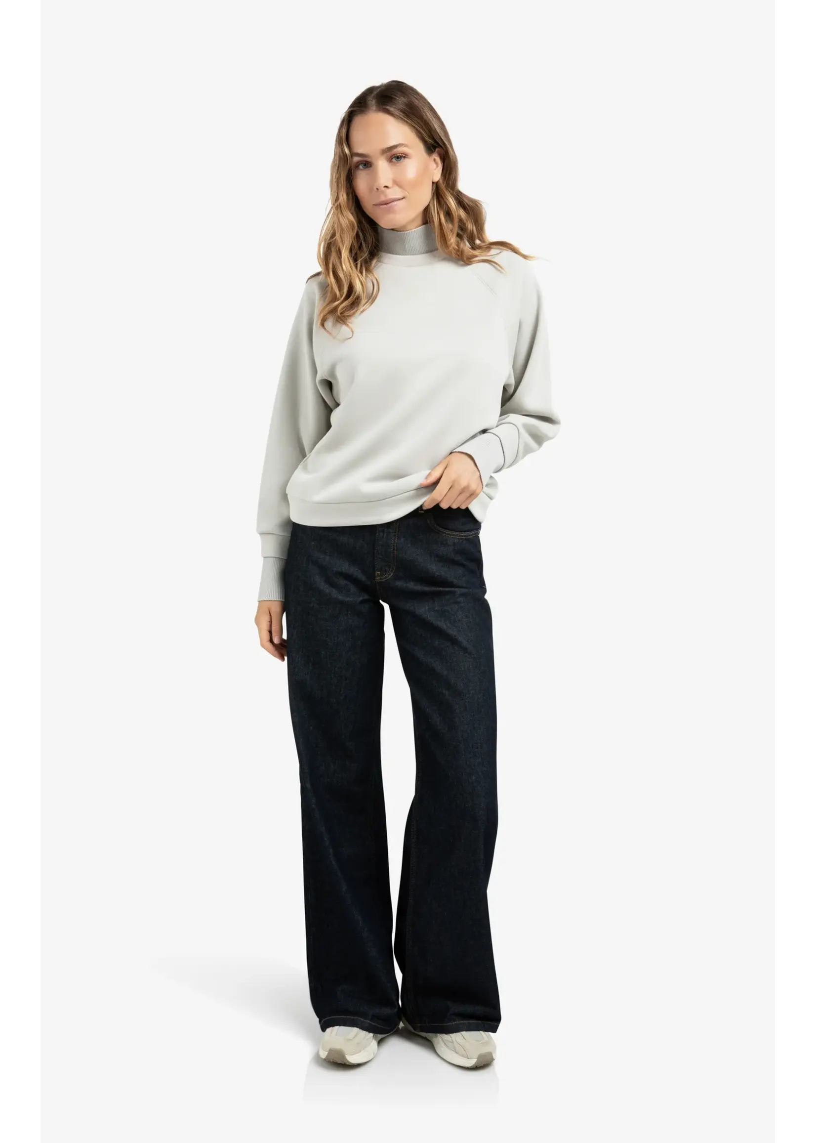 YAYA Yaya - Sweatshirt with Knitted cuffs and collar