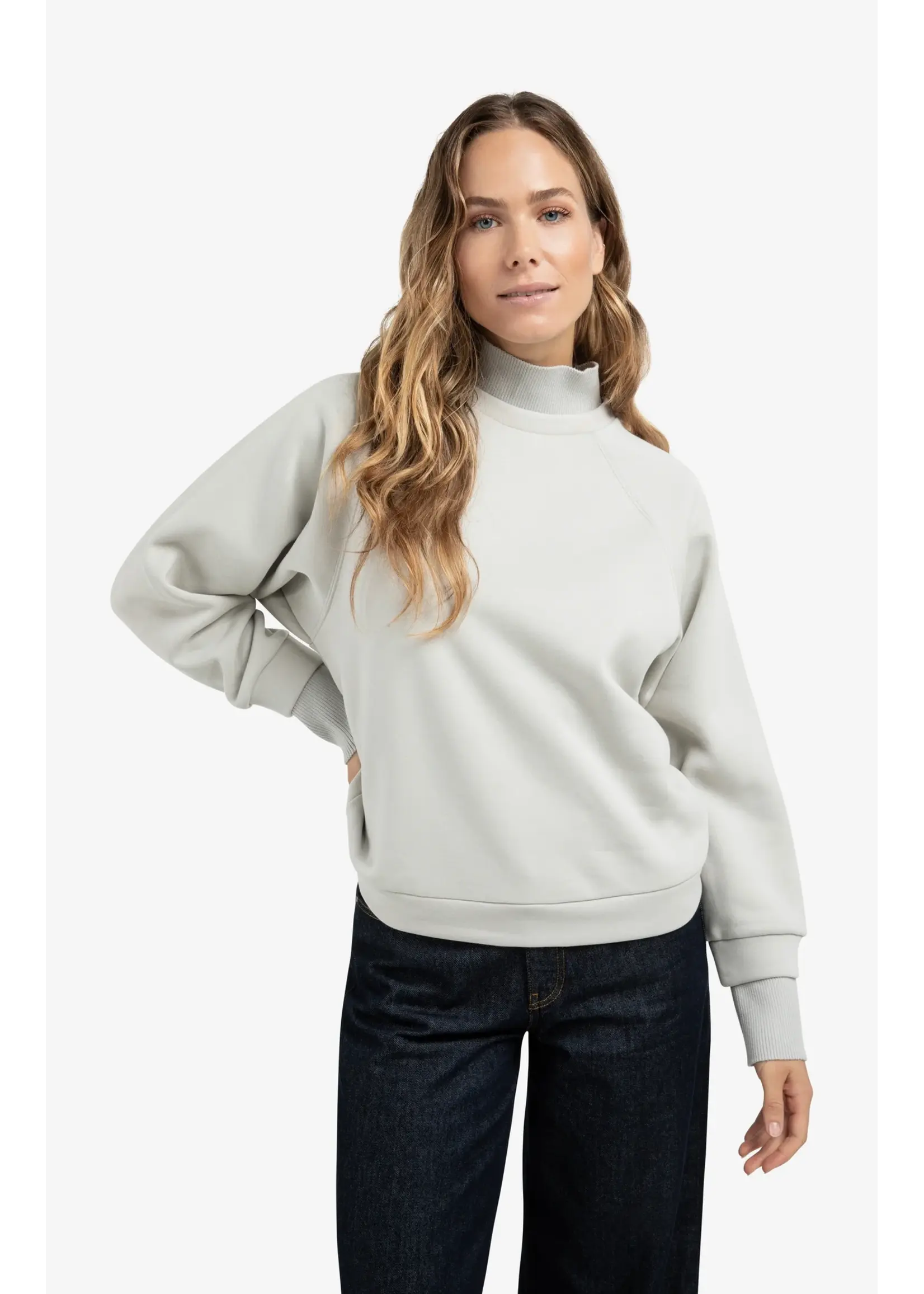YAYA Yaya - Sweatshirt with Knitted cuffs and collar