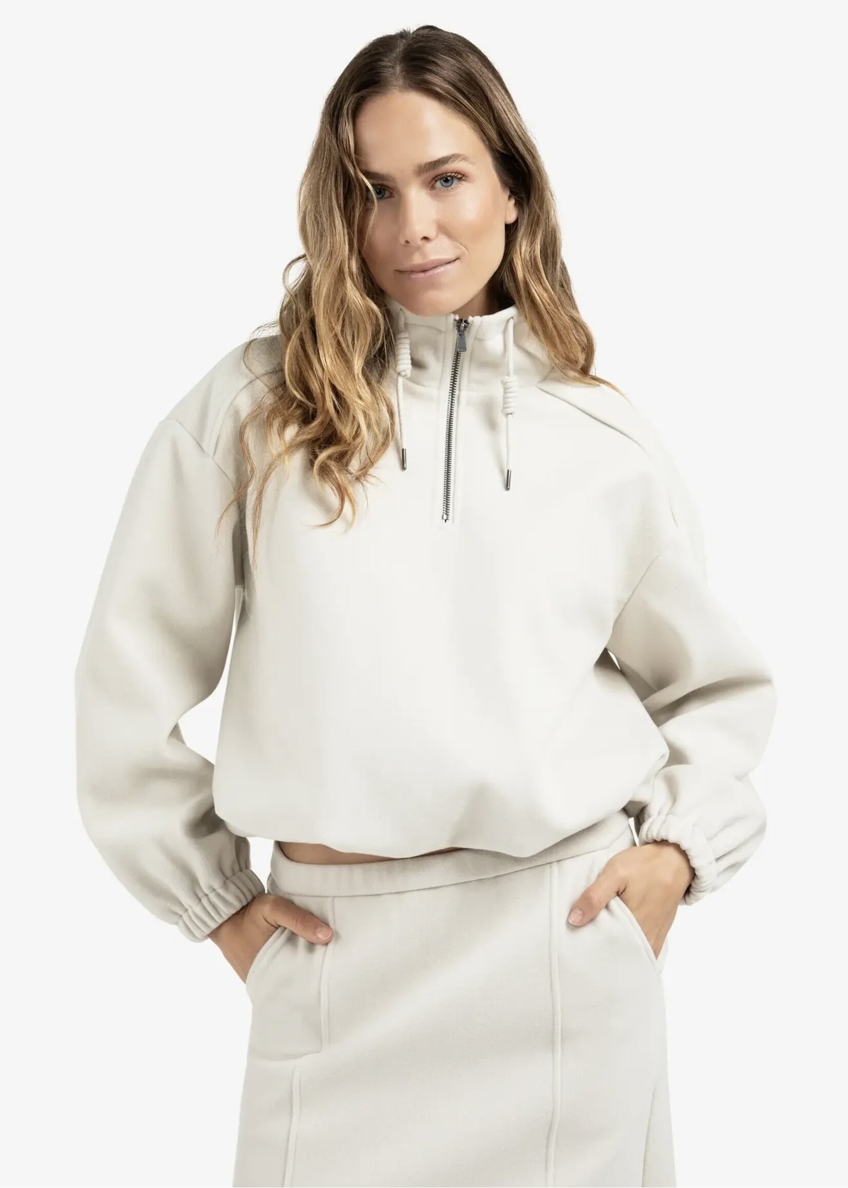 YAYA Yaya - Balloon Sweatshirt with zipper collar
