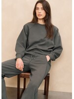 YAYA Yaya - Jerse ribbed wide leg trousers with flatlocks