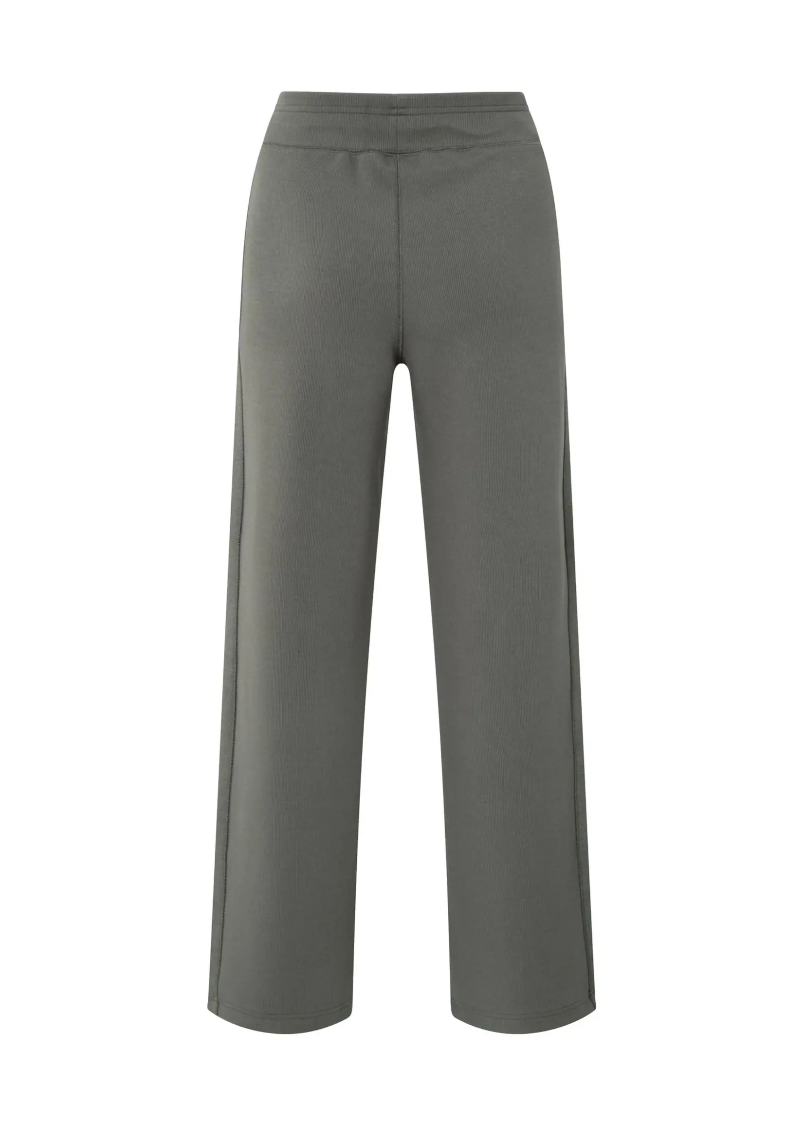 YAYA Yaya - Jerse ribbed wide leg trousers with flatlocks