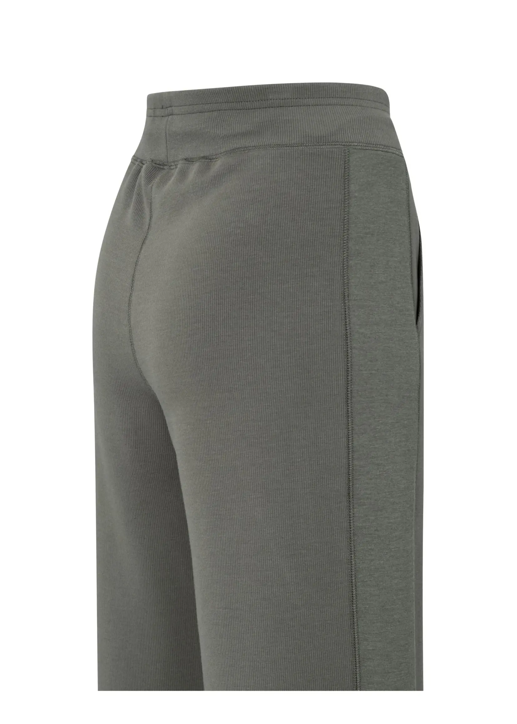YAYA Yaya - Jerse ribbed wide leg trousers with flatlocks