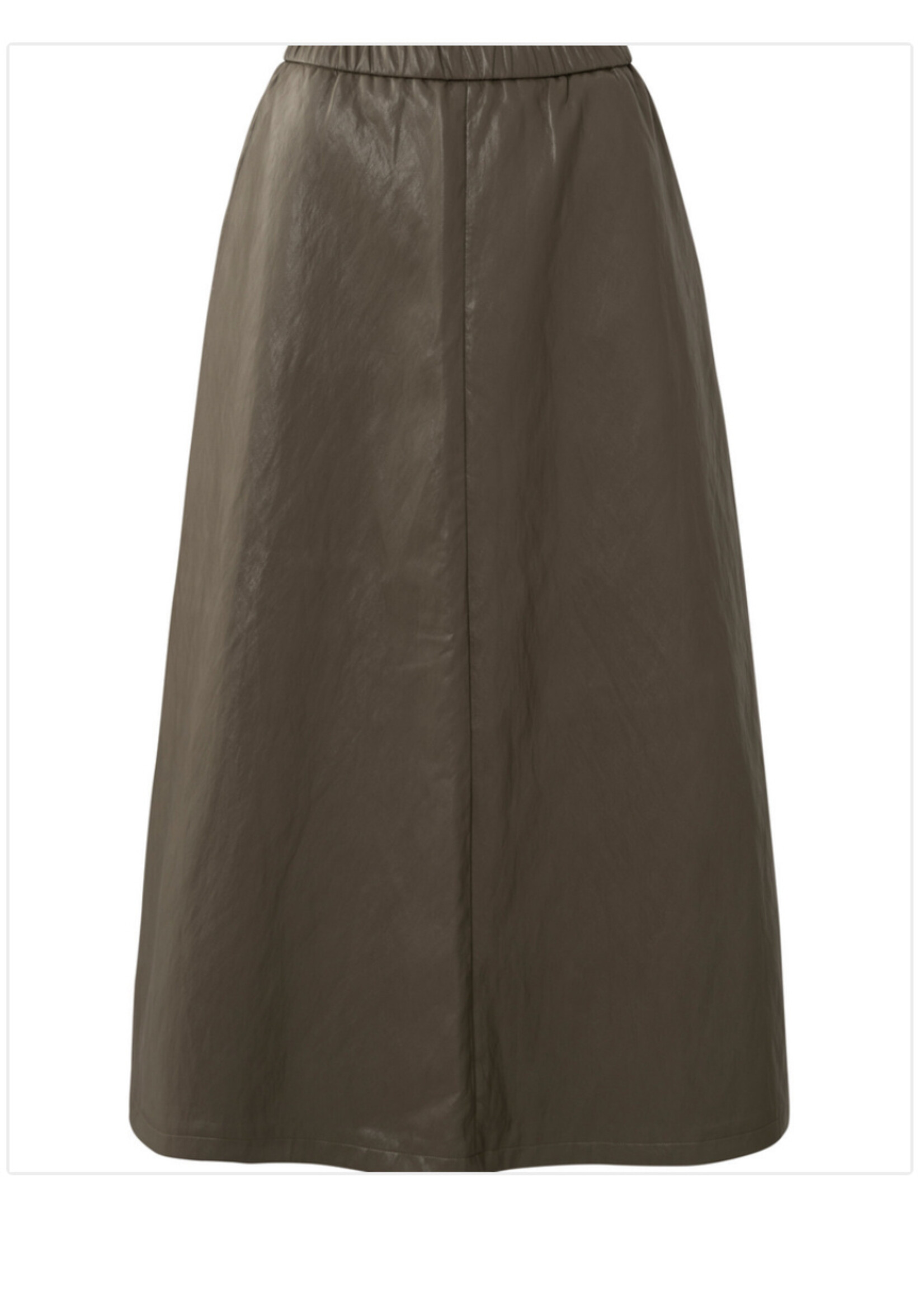 YAYA Yaya - Faux Leather Aline midi skirt with pockets