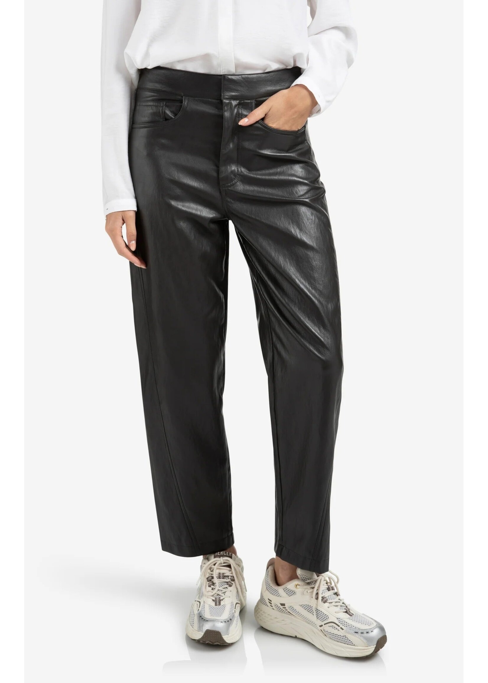 YAYA Yaya - Faux Leather Trousers With Seam Details