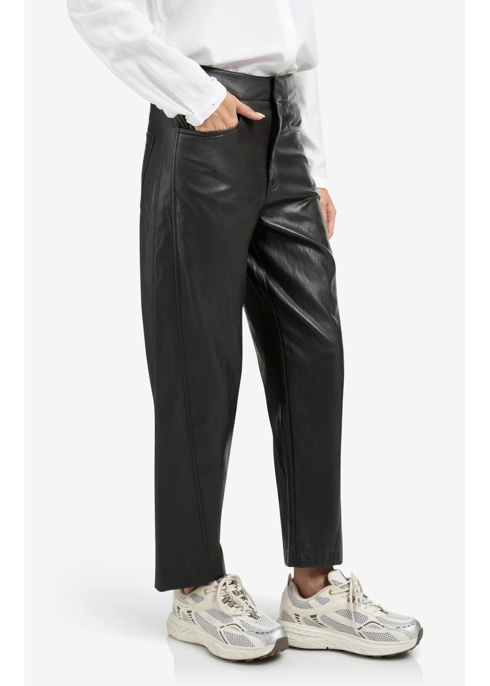 YAYA Yaya - Faux Leather Trousers With Seam Details