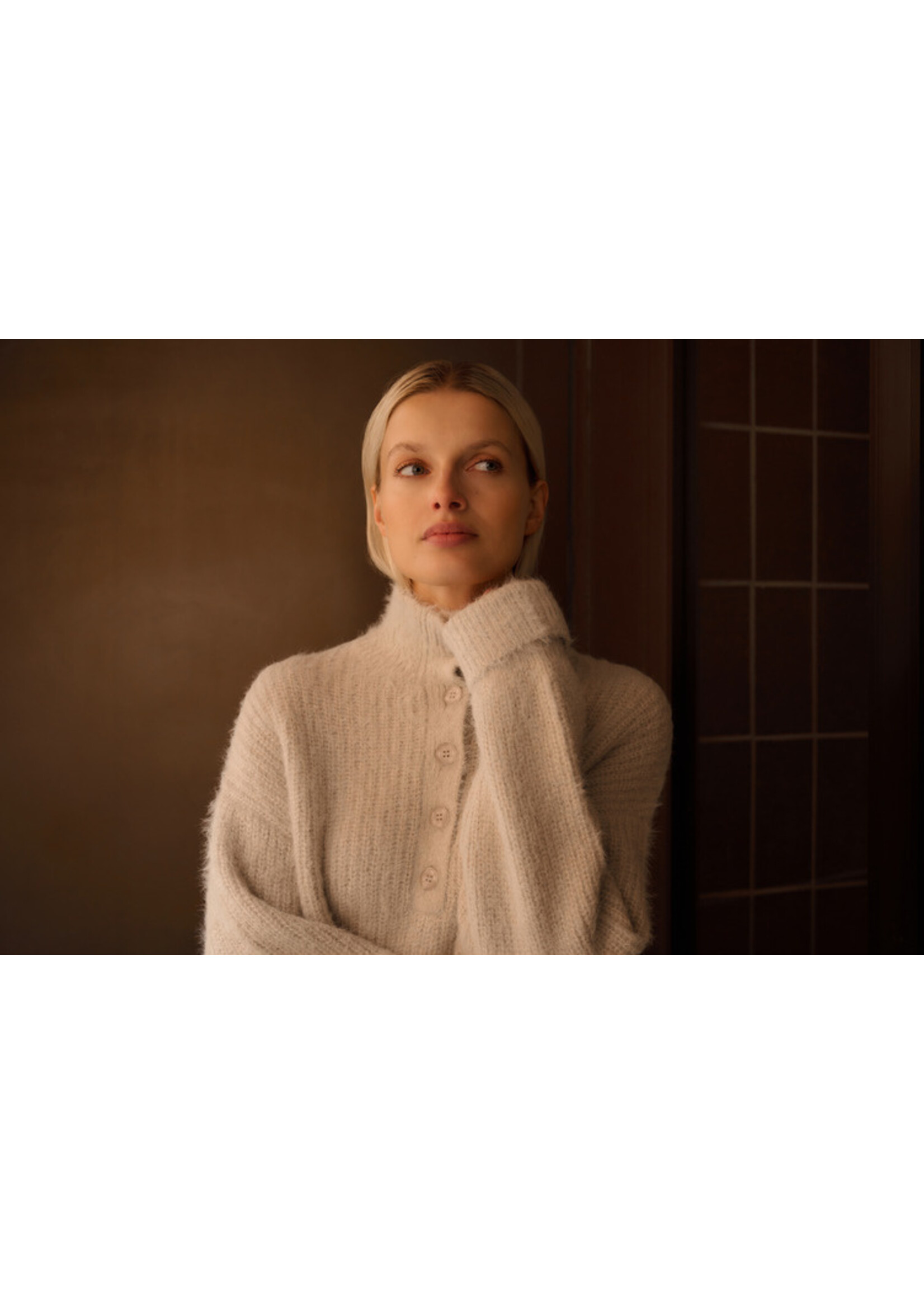 YAYA YAYA - Furry Sweater With Collar