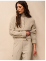 YAYA YAYA - Furry Sweater With Collar