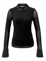 YAYA YAYA - Mesh Top With Removable Cuffs And Collar