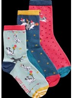 White Stuff Femme White Stuff - 3 Pack Party Dogs Ankle Socks