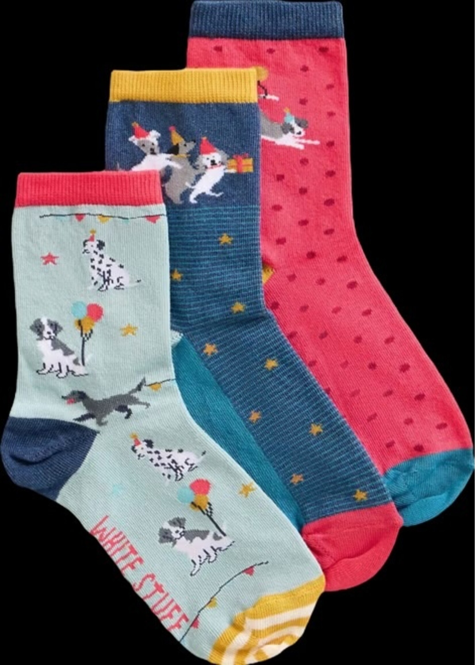 White Stuff Femme White Stuff - 3 Pack Party Dogs Ankle Socks