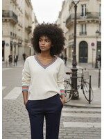 vilagallo Vilagallo - V-neck Ecru Sweater