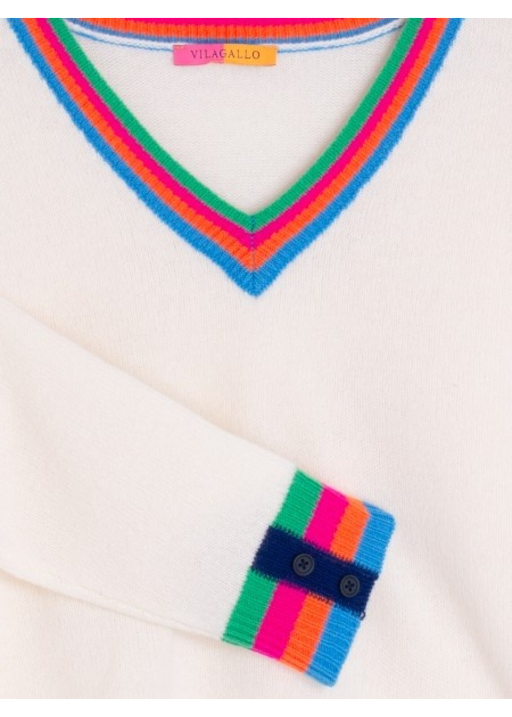 vilagallo Vilagallo - V-neck Ecru Sweater