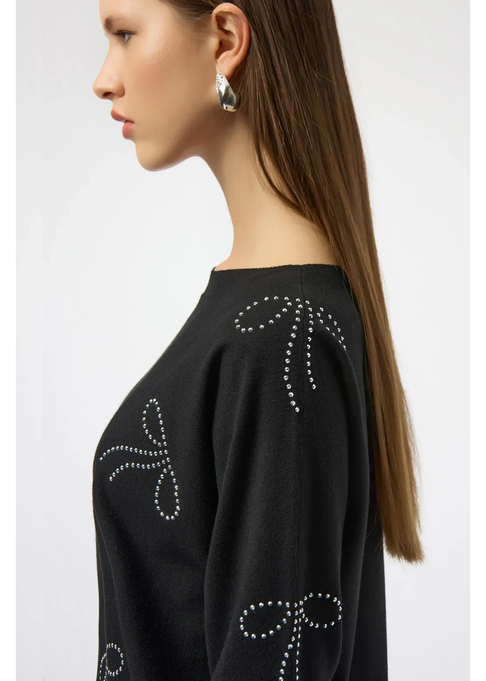 Joseph Ribkoff Joseph Ribkoff - Jewel Embellished Boat Neck Pullover Style 254950